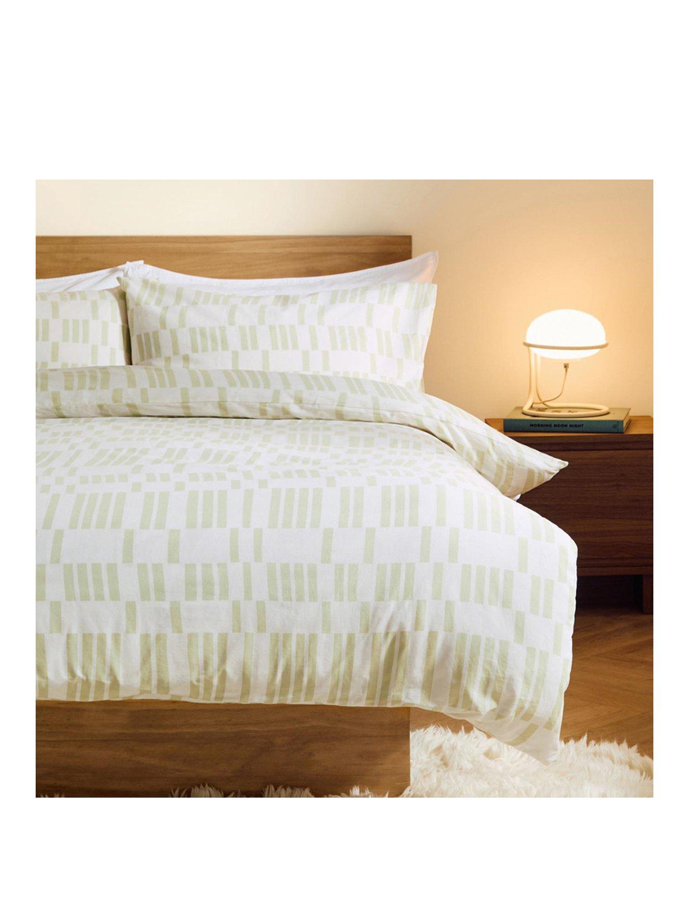 Image 2 of 3 of Made Avery Geo King Duvet Set Green