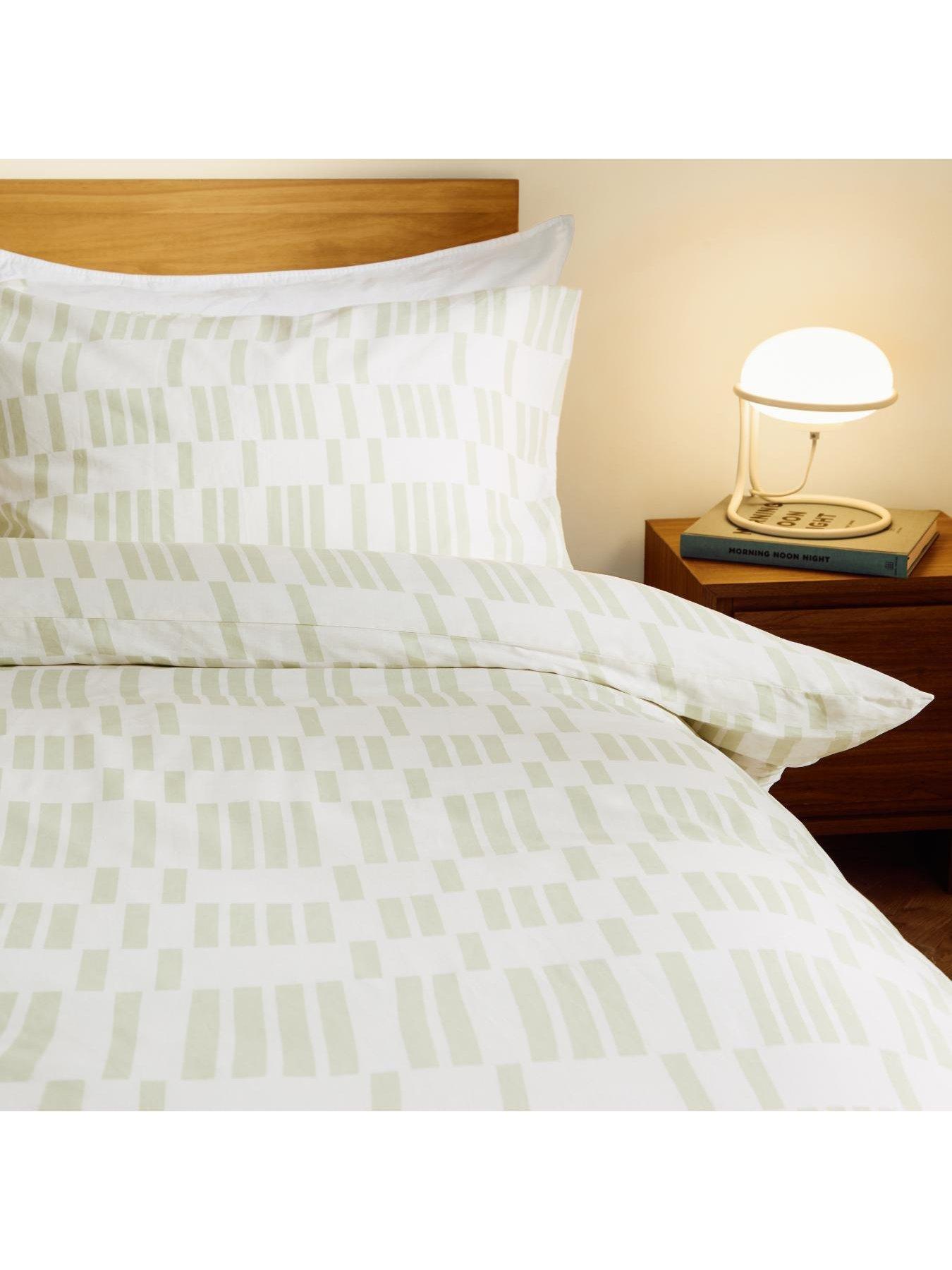 Image 3 of 3 of Made Avery Geo King Duvet Set Green