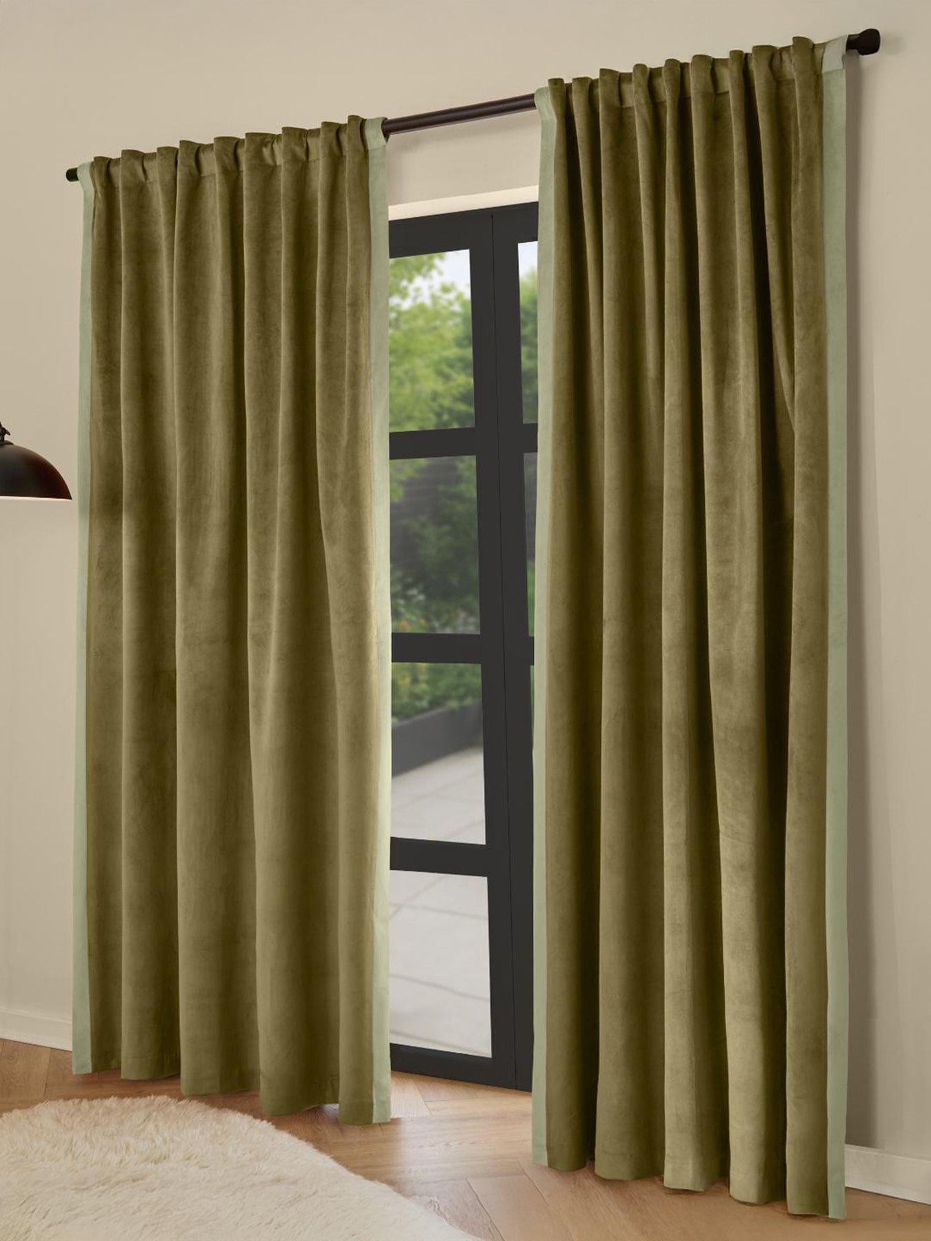 Made Audley 117x183 Tab Top Curtains Dark Blue/nutmeg
