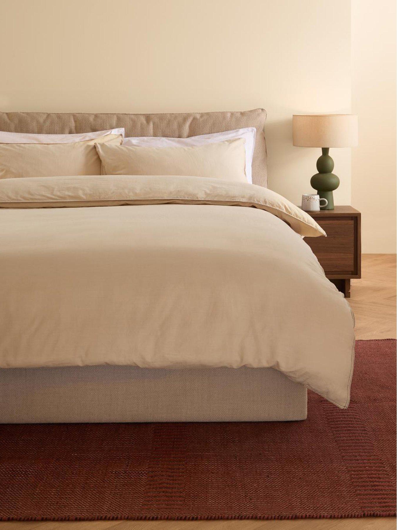 Made Textured Cotton Double Duvet Set Natural