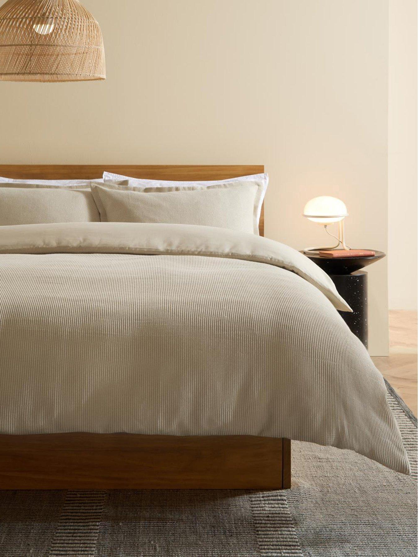 Made Cosy Waffle Super King Duvet Set Oatmeal