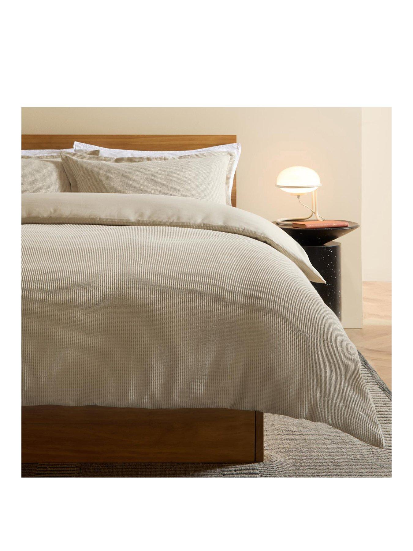 Image 2 of 3 of Made Cosy Waffle Duvet Set Oatmeal