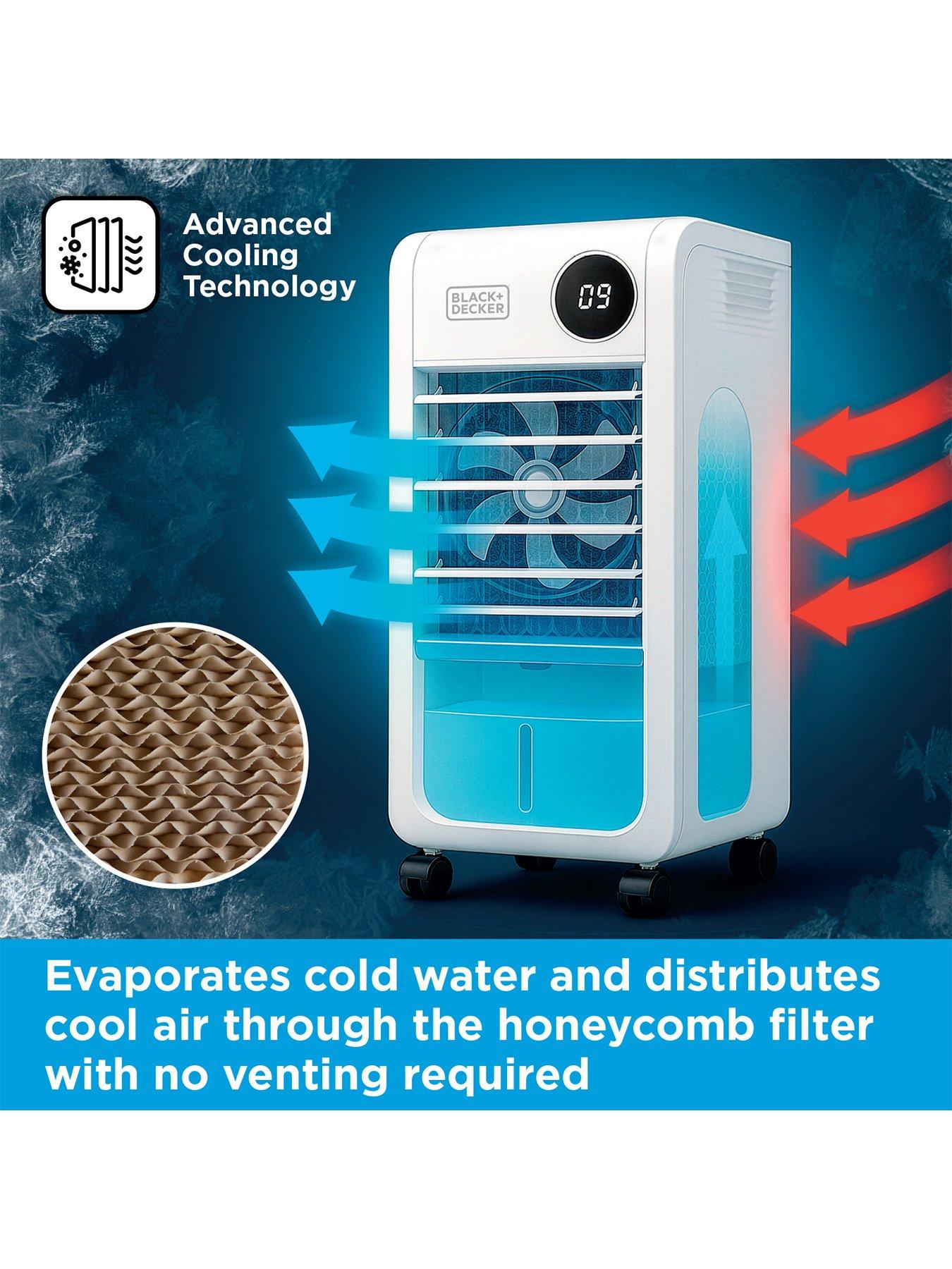 Image 4 of 6 of Black & Decker Smart Digital Air Cooler, 3 Airflow Modes, 12L Water Tank, White