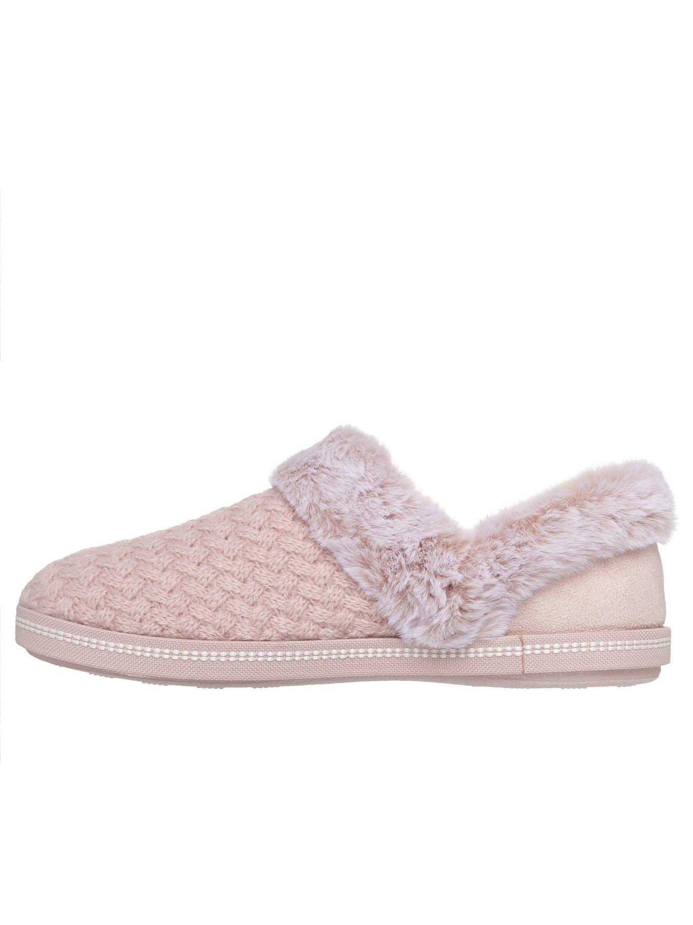 Image 6 of 6 of Skechers Cozy Campfire Frosty Promise Quilted Faux Fur Knit Button Slipper W/ Memory Foam - Blush Knit/faux Fur