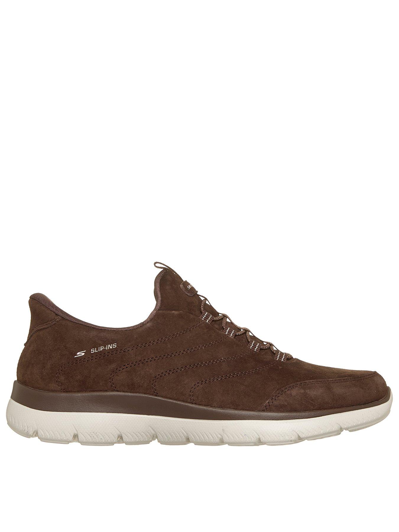 Skechers Summits Suede Bungee Slip-In Trainers - Brown