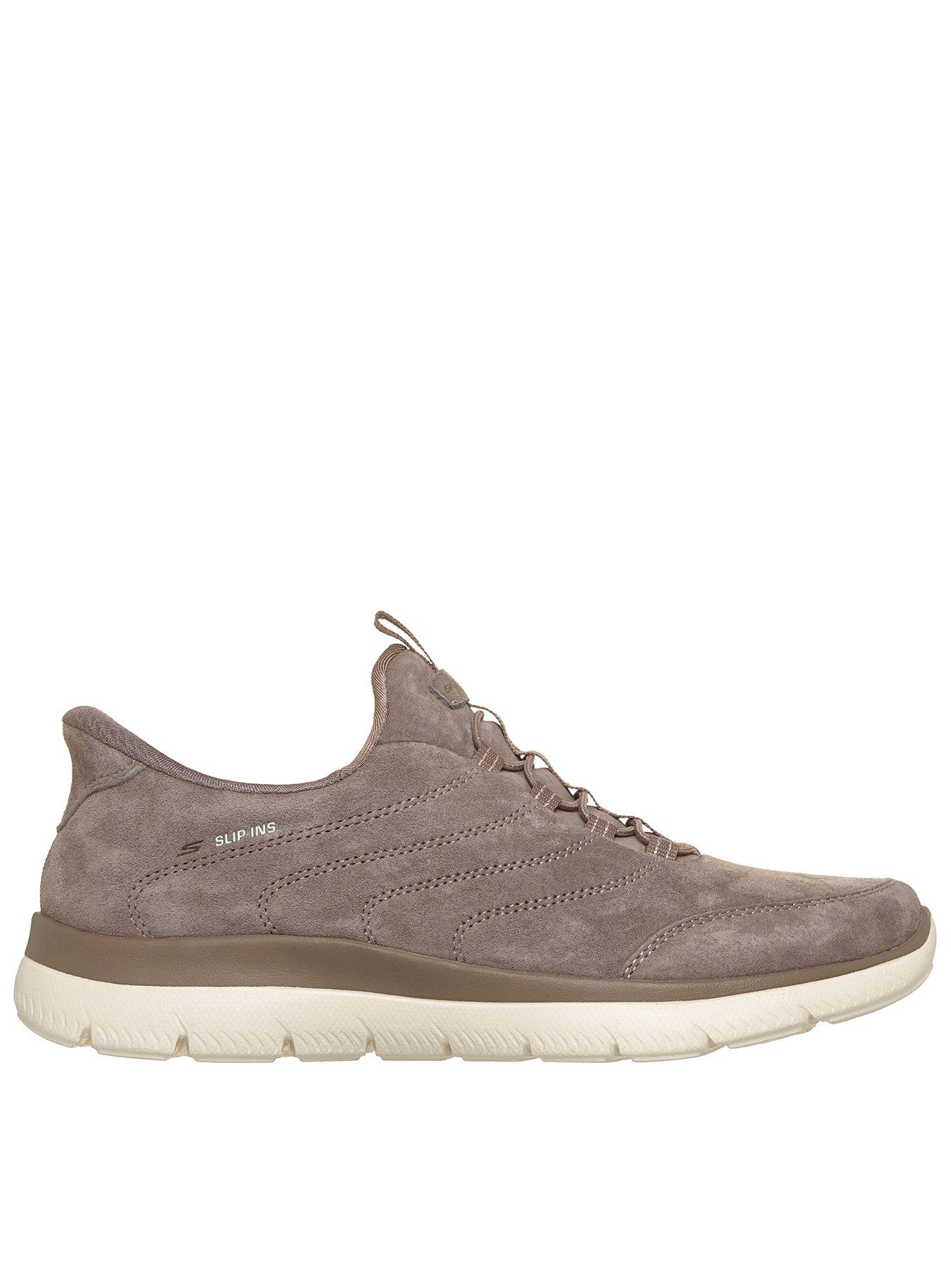 Skechers Summits Suede Bungee Slip-In Trainers - Beige
