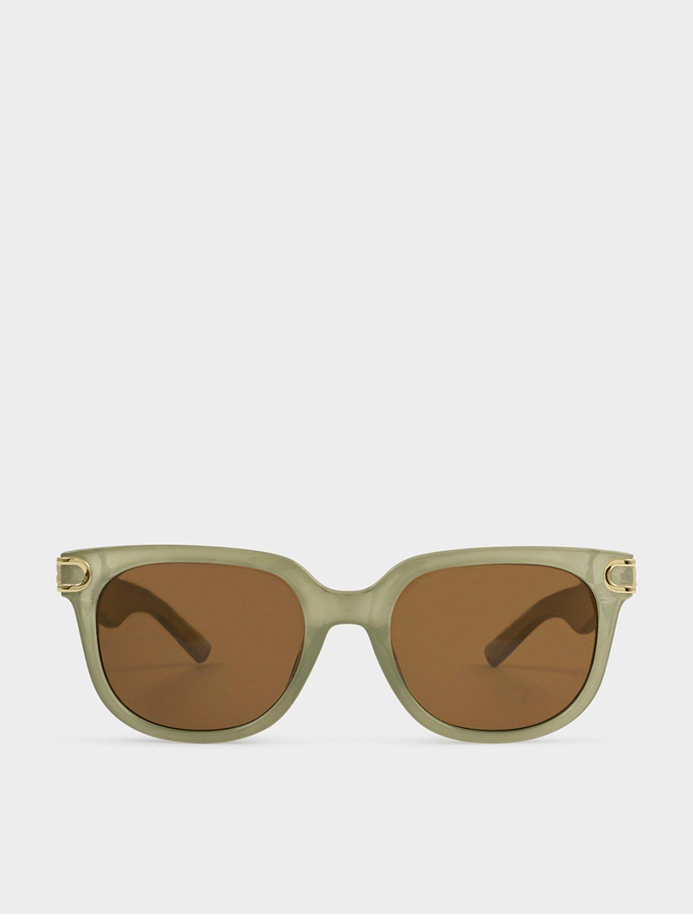 Katie Loxton Manhattan Sunglasses- Frosted Green Transparent