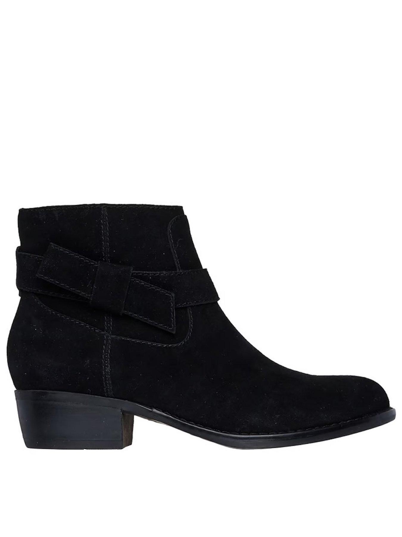 Skechers Texas Rodeo Night Chelsea Pull On Bootie W/ Memory Foam - Black Suded/gore