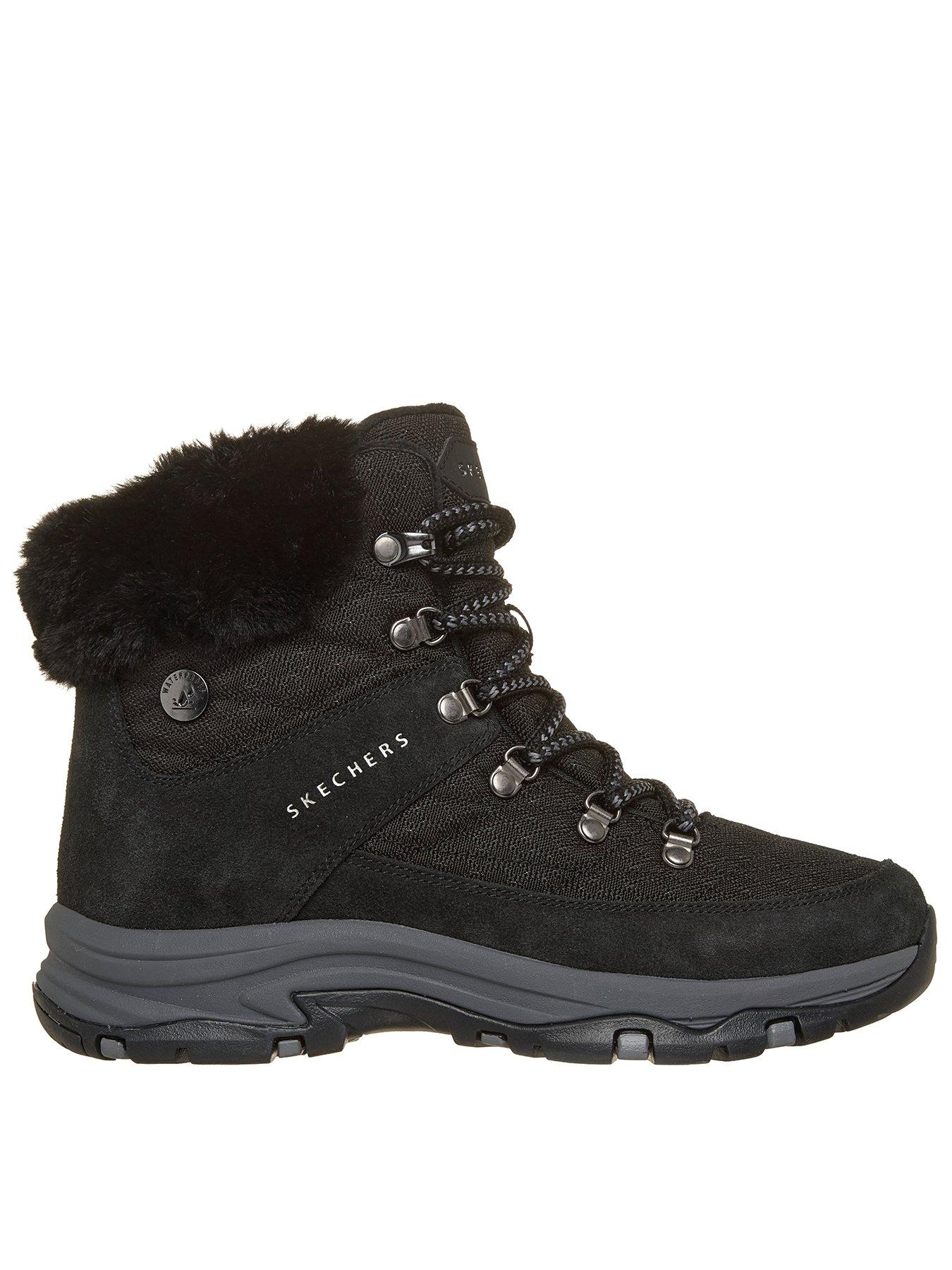 Skechers Women's Waterproof Relaxed Fit: Trego - Stormie Frost Sneaker in Black, Size 5