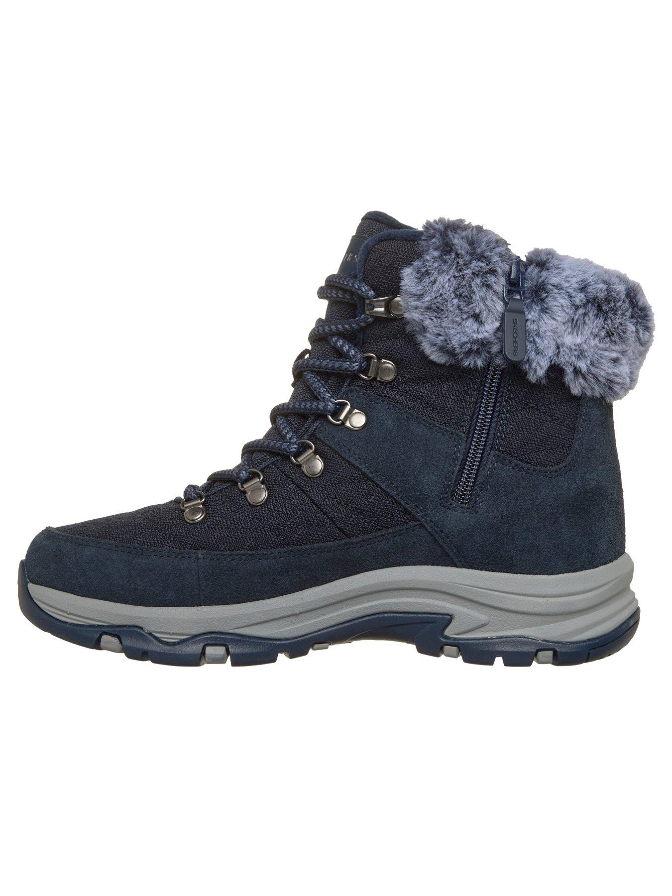 Image 6 of 6 of Skechers Trego Lace Up Suede Mesh Boots - Navy