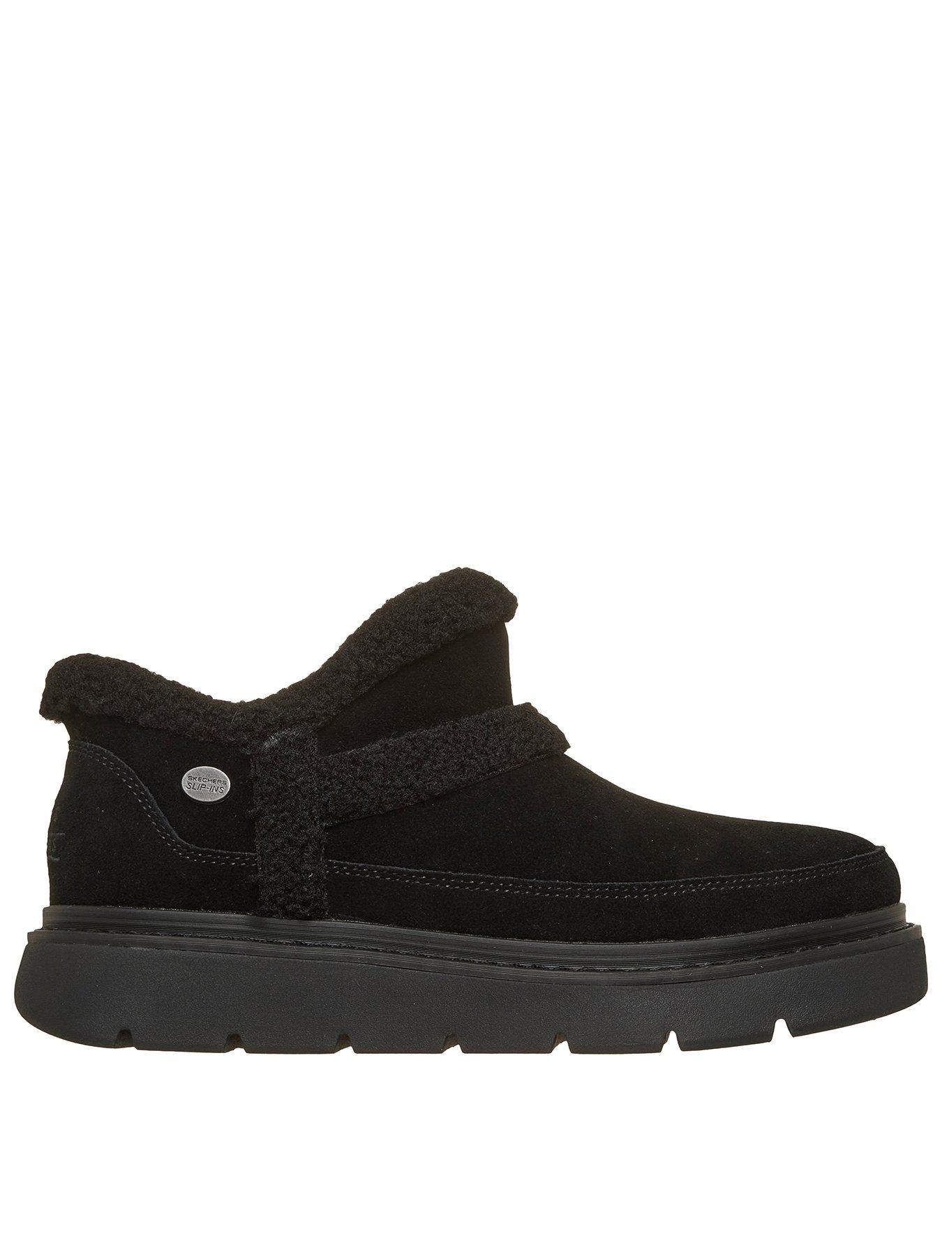 Image 1 of 6 of Skechers Womens Keepsakes Lite Winter Snug Slip-ins Memory Foam Bootie - Black