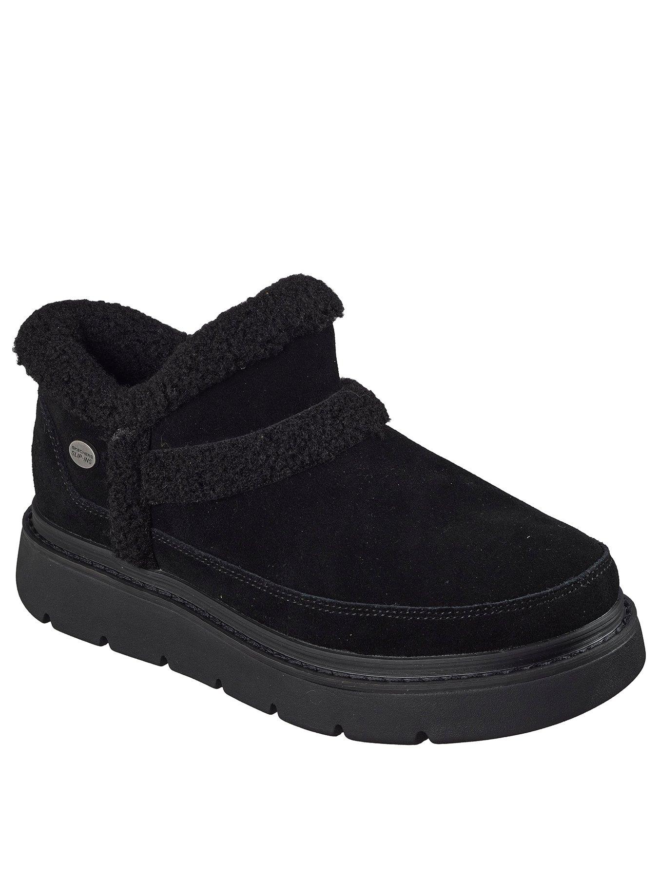 Image 2 of 6 of Skechers Womens Keepsakes Lite Winter Snug Slip-ins Memory Foam Bootie - Black