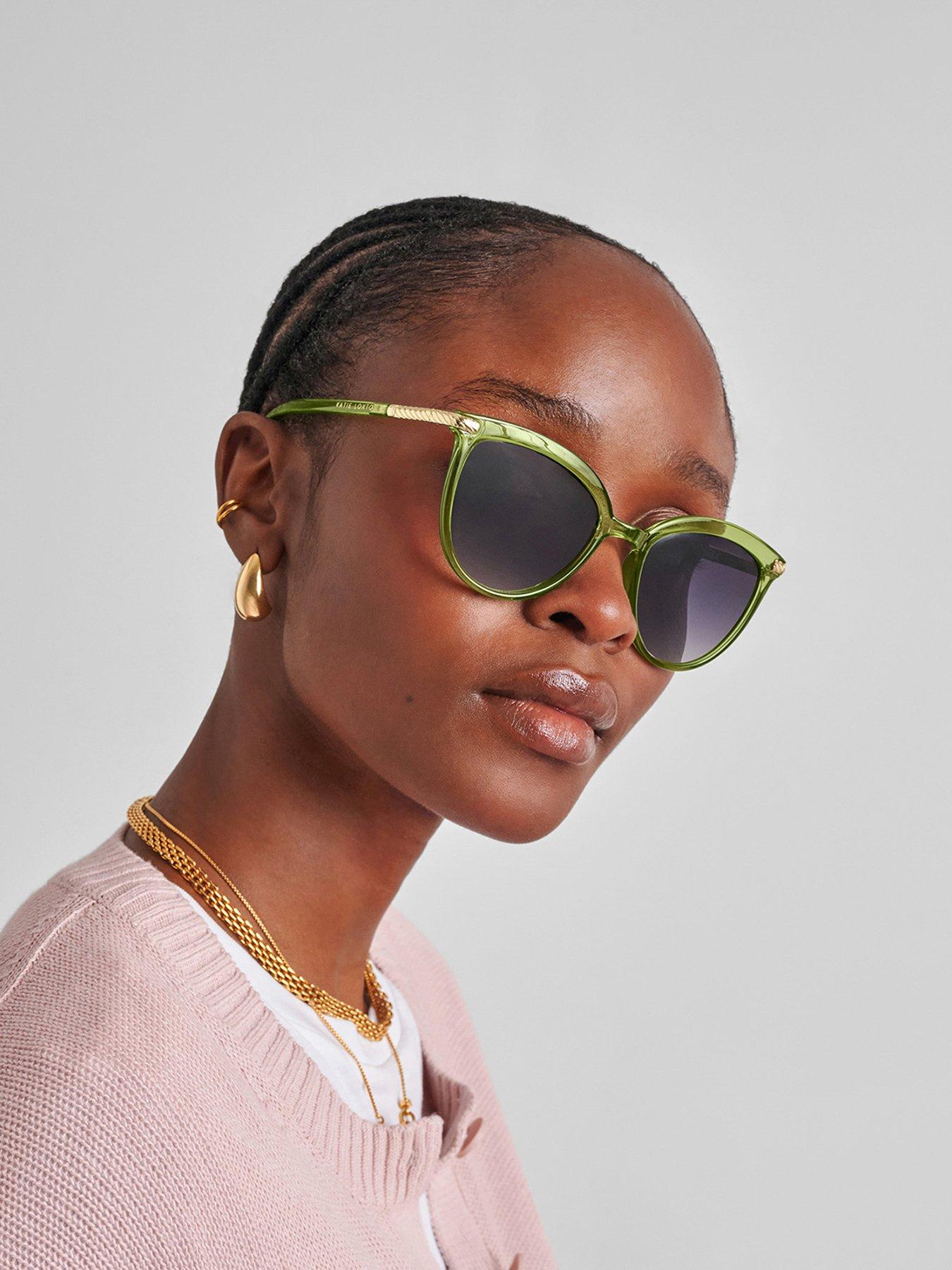 Image 2 of 6 of Katie Loxton Ravello Sunglasses- Green Transparent