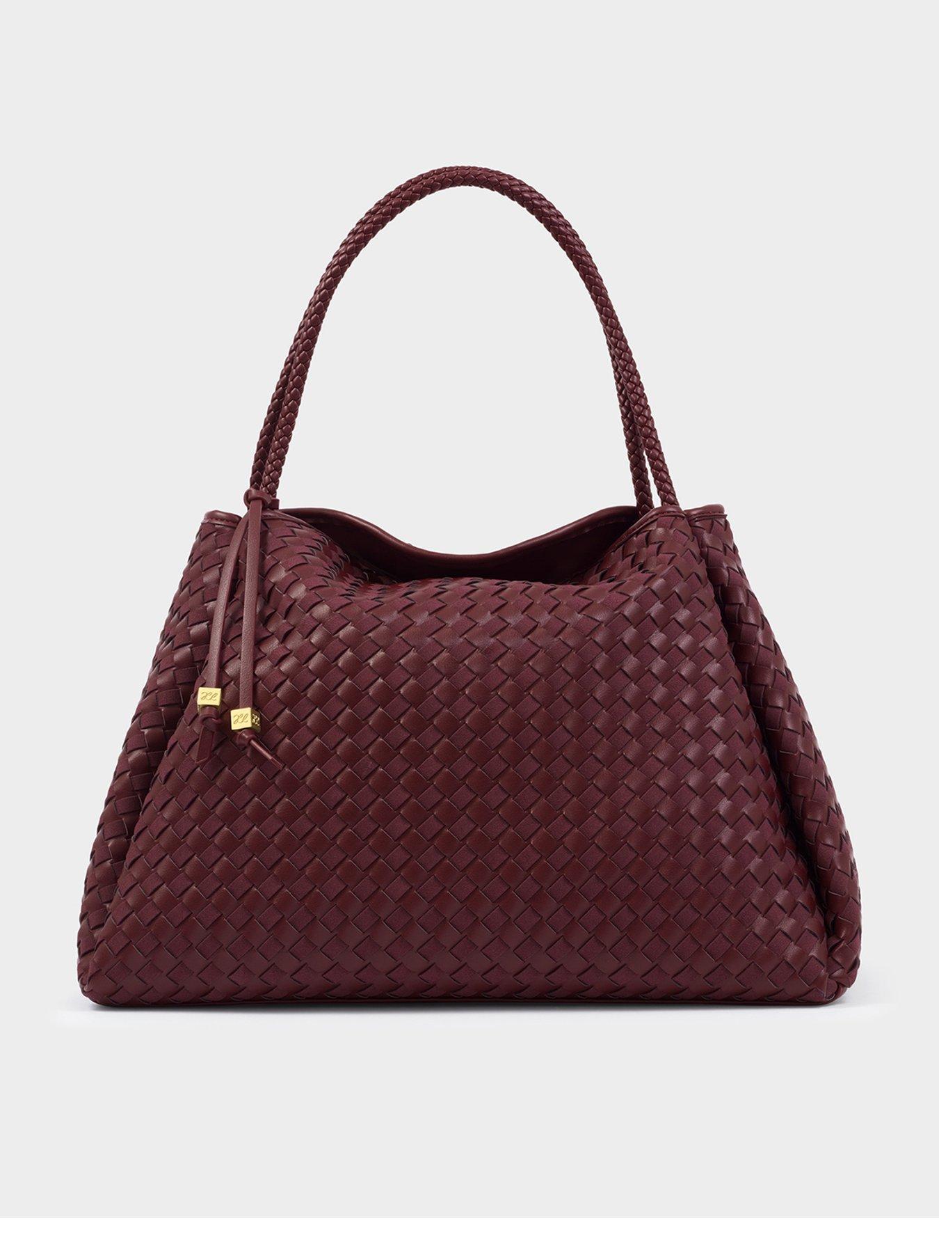 Image 1 of 5 of Katie Loxton Nova Hand Woven Large Shoulder Bag- Cherry Mixed.
