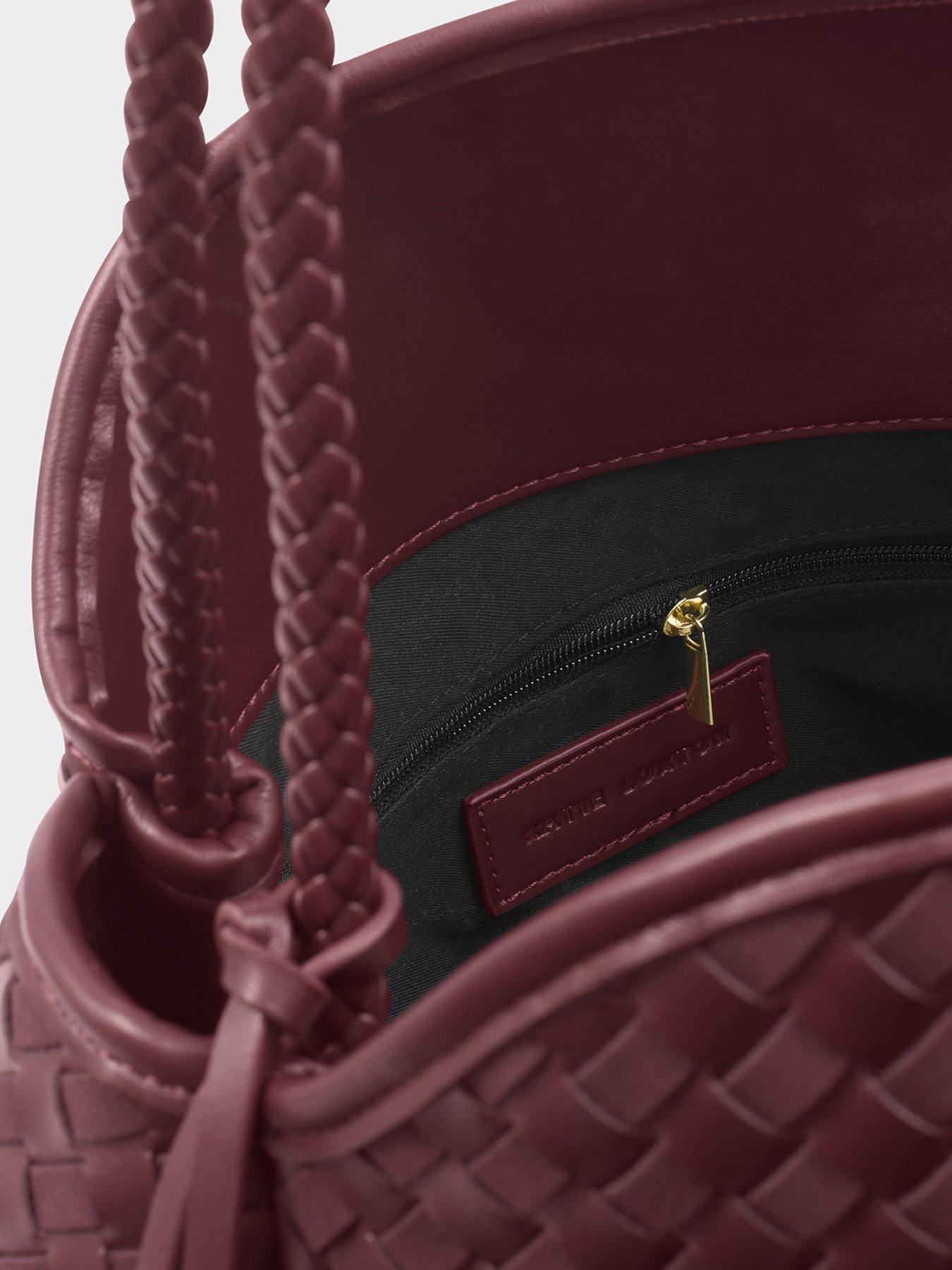 Image 4 of 5 of Katie Loxton Nova Hand Woven Large Shoulder Bag- Cherry Mixed.