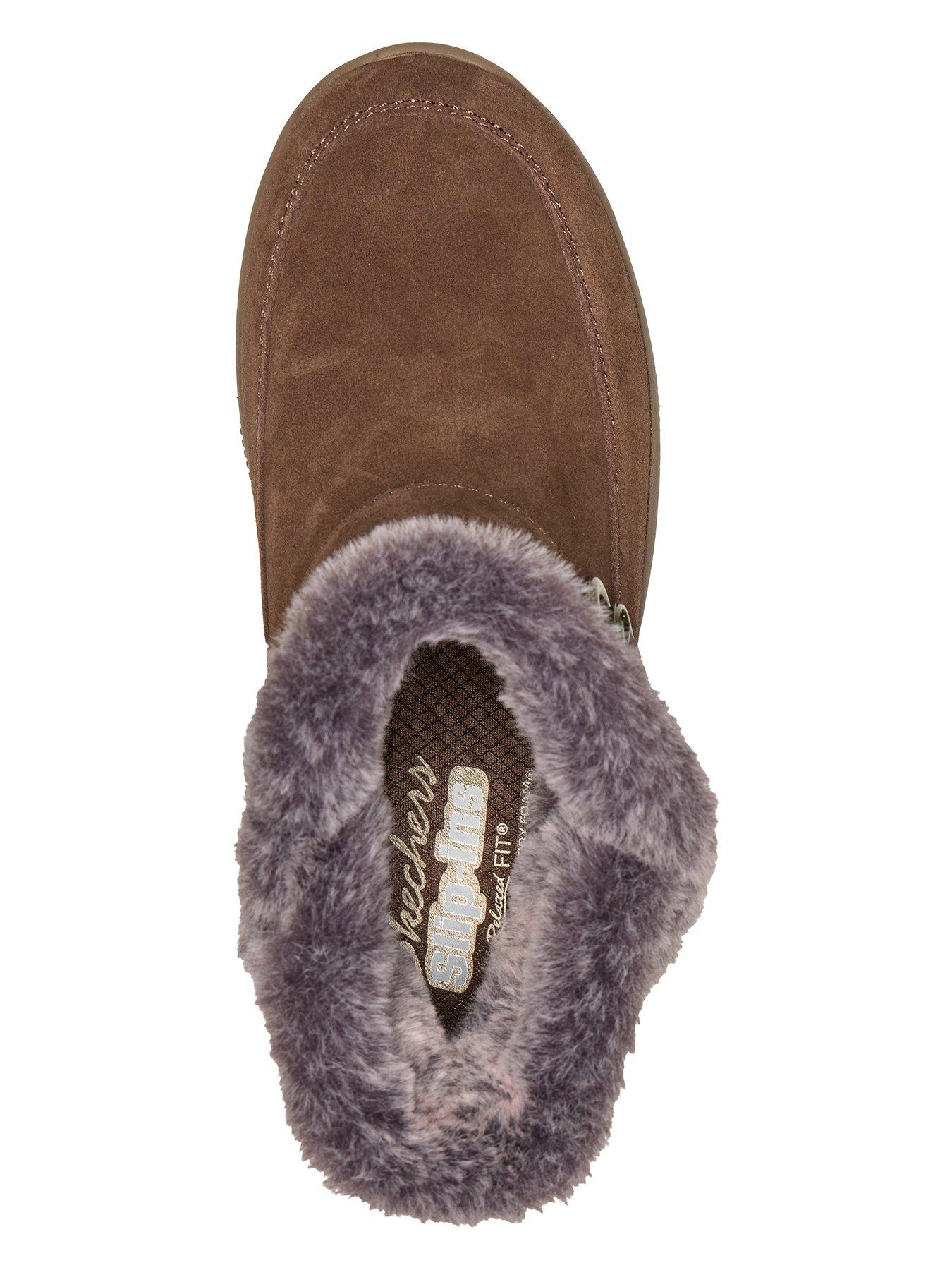 Image 3 of 6 of Skechers Easy Going Gentle Winter Slip-ins Buckle Bootie W/air-cooled Mf - Chocolate Suede/faux Fur