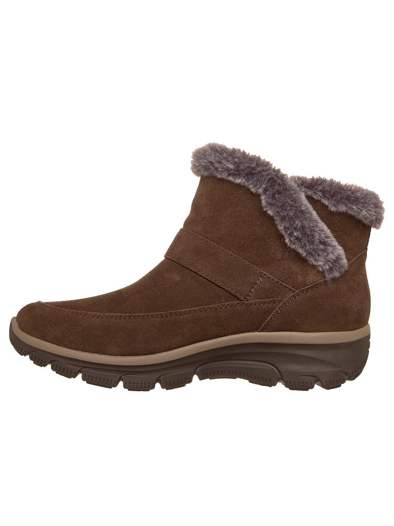 Image 6 of 6 of Skechers Easy Going Gentle Winter Slip-ins Buckle Bootie W/air-cooled Mf - Chocolate Suede/faux Fur