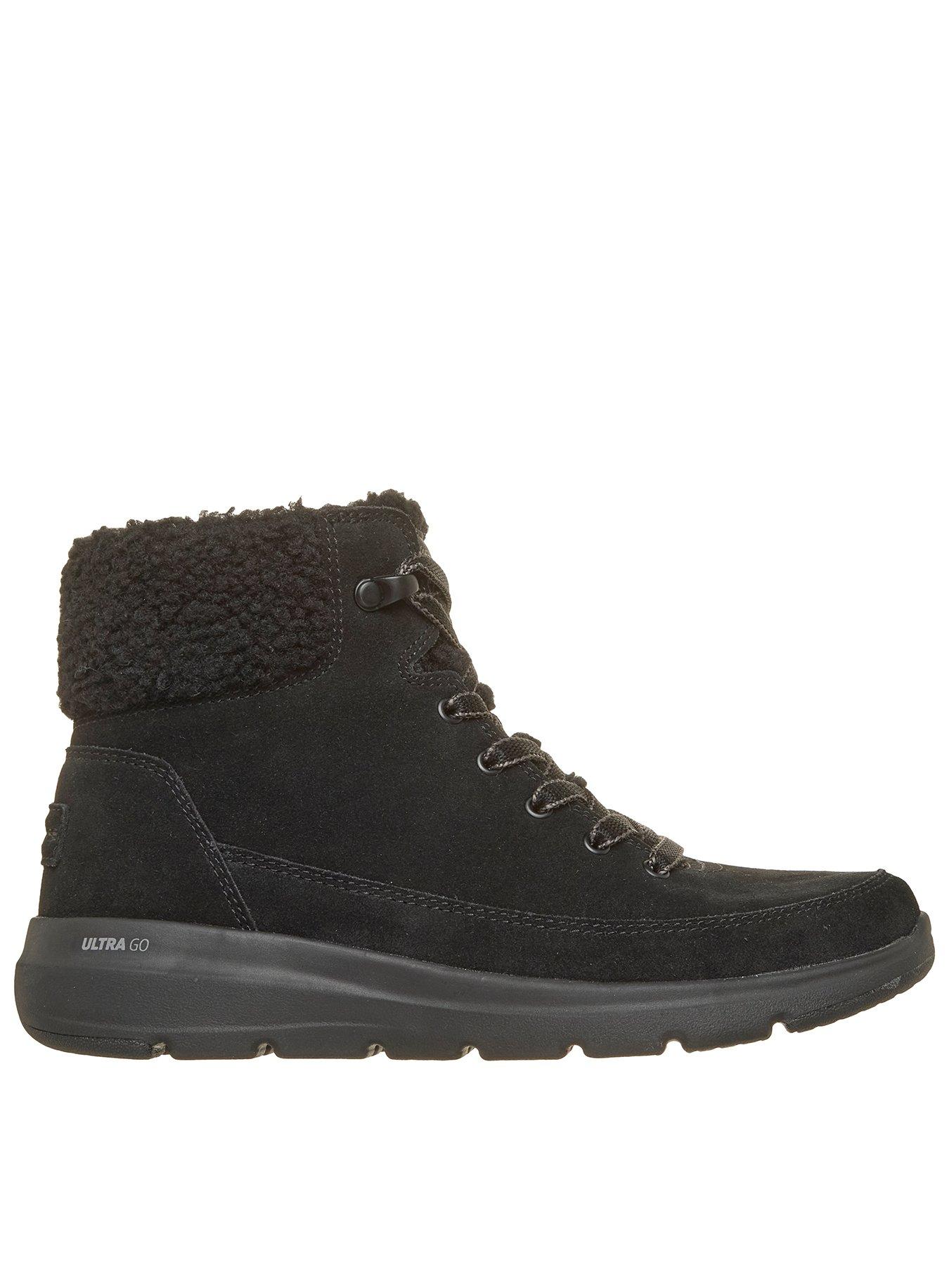 Skechers Glacial Ultra Tahoe Waterproof Suede Lace-Up Boots - Black