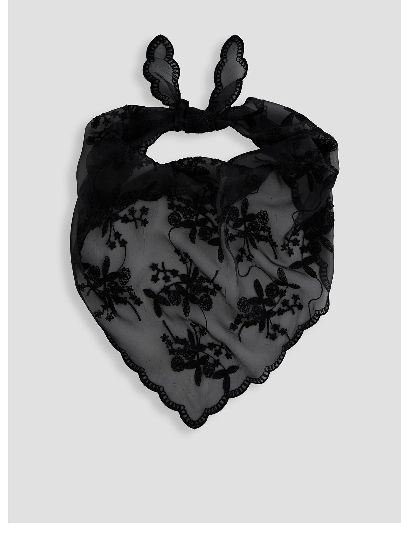The Very Collection Lace Trim Satin Scarf