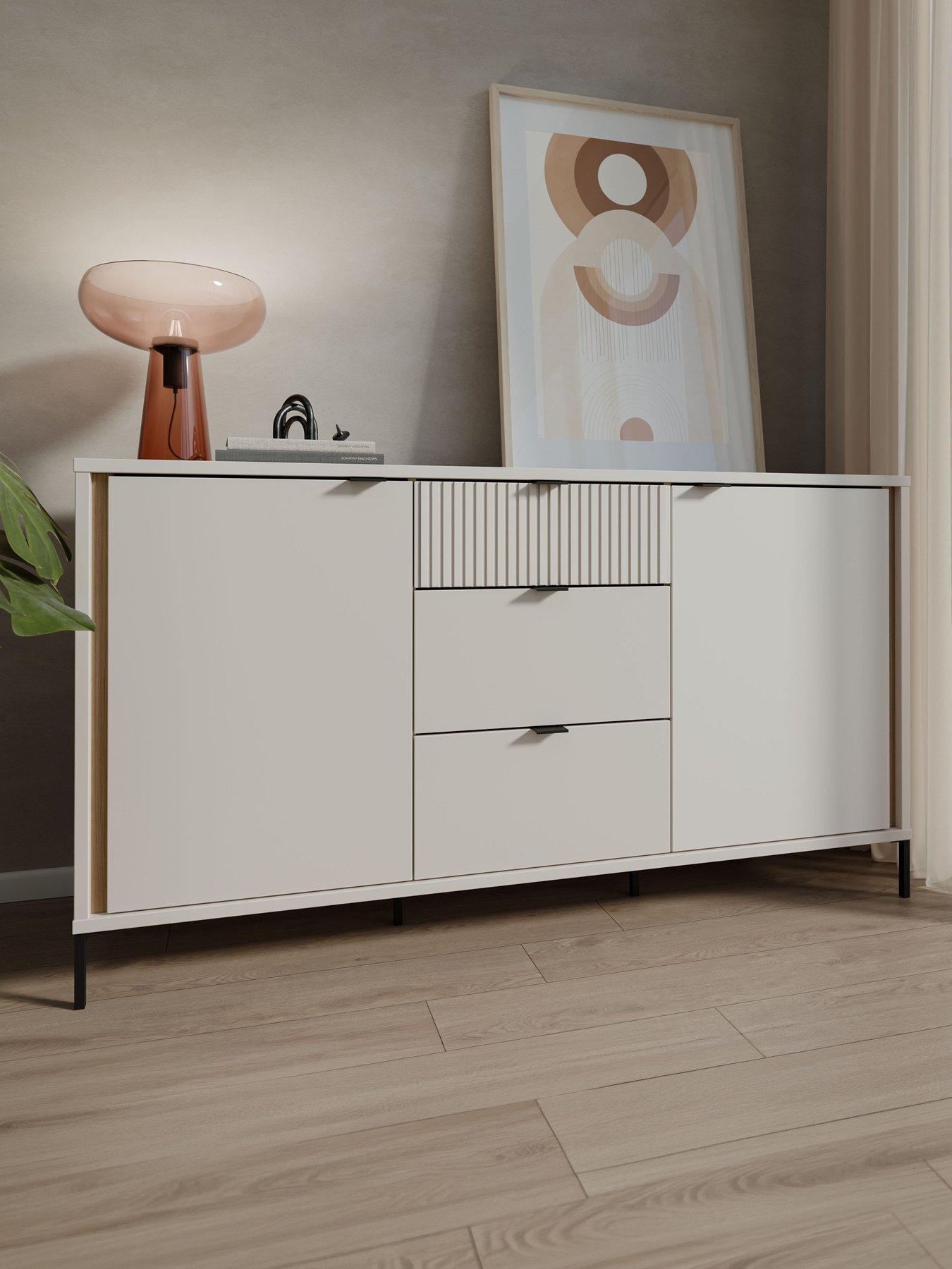 Seravel Sideboard - Sand/Oak