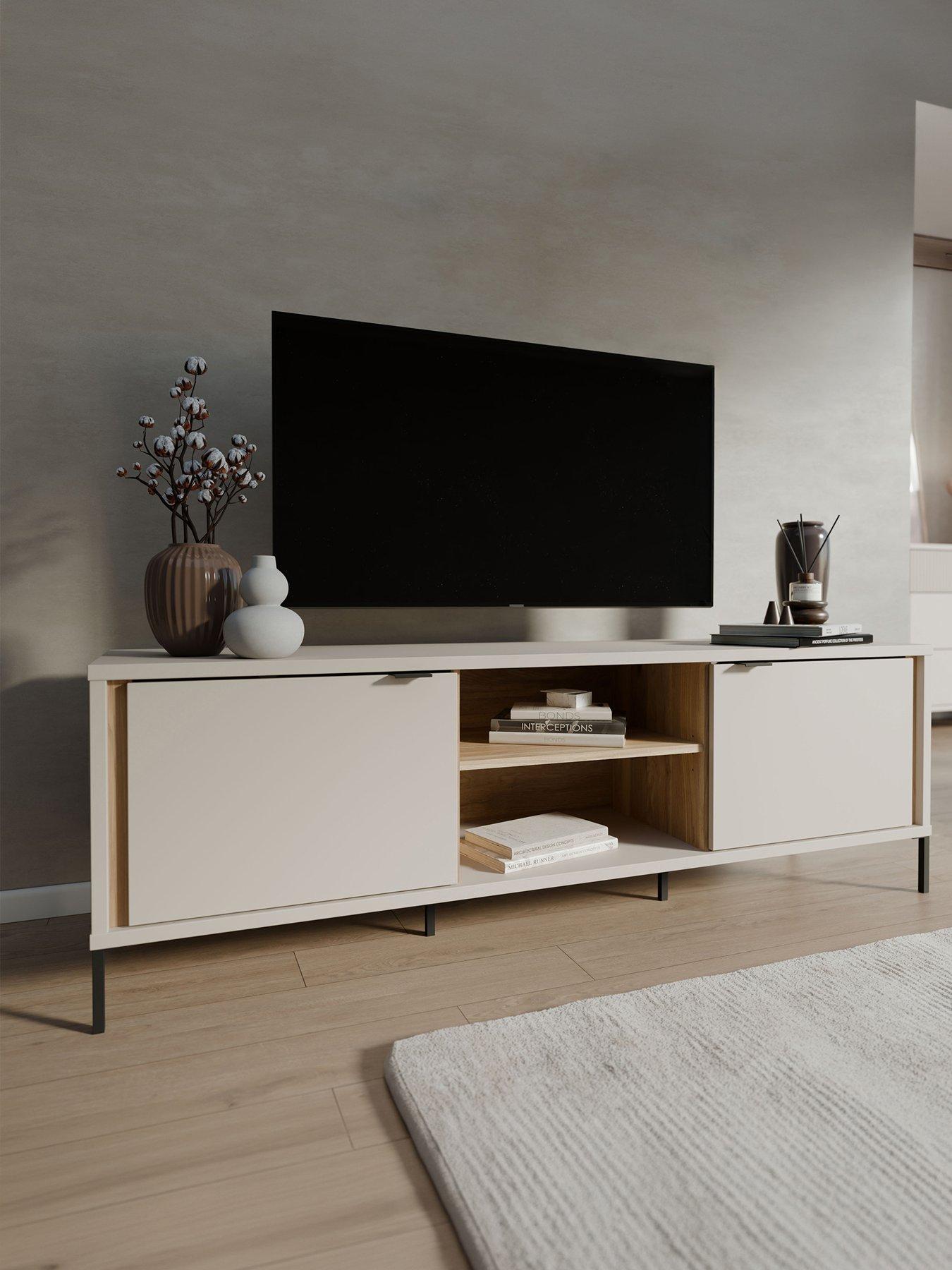 Seravel TV Unit - Sand/Oak - fits Up To 70 Inch