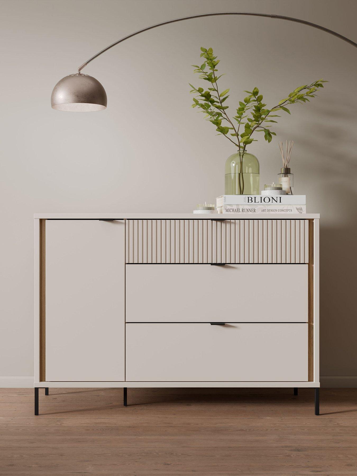 Seravel Small Sideboard - Sand/Oak