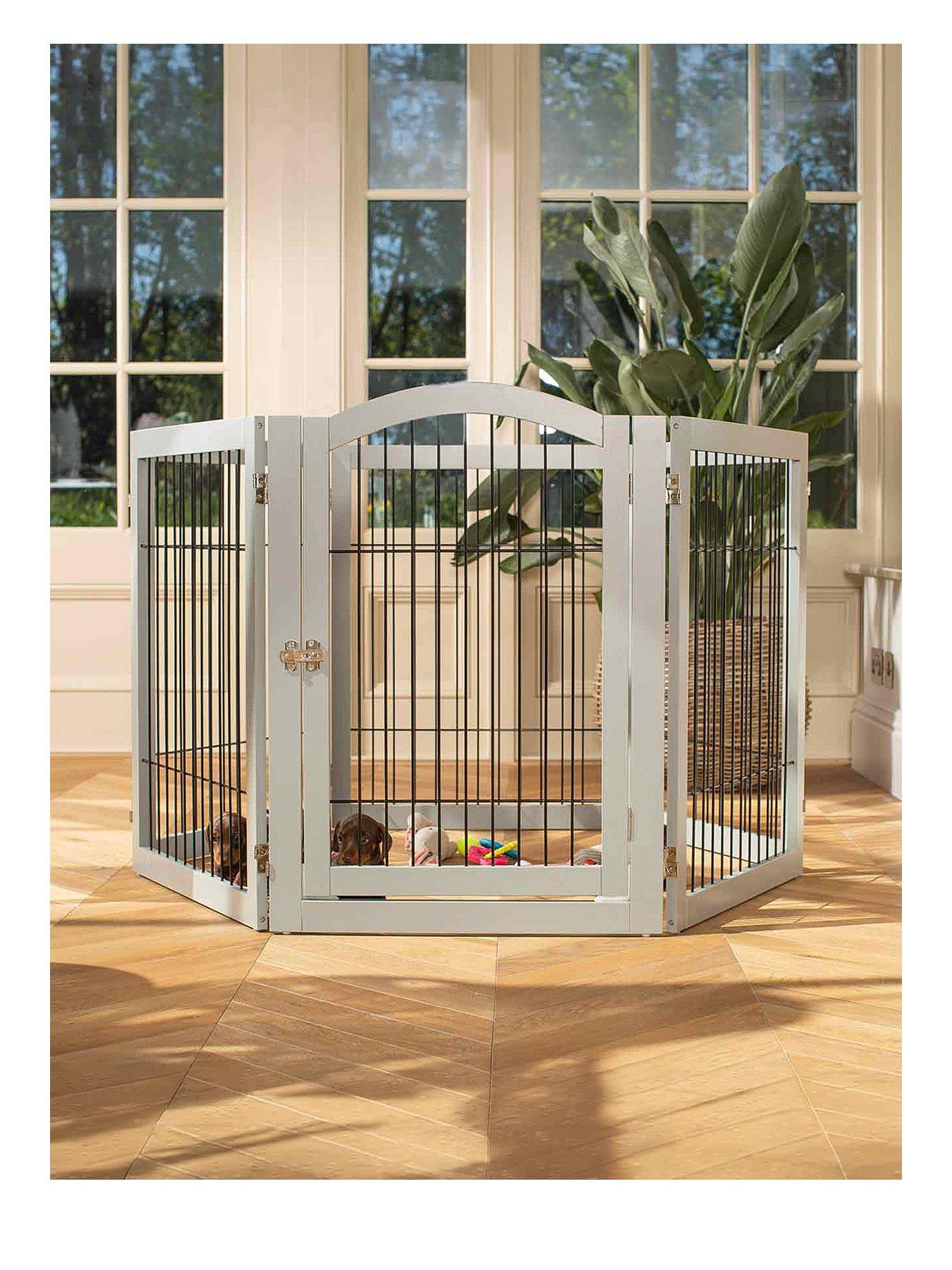 Lords and Labradors L&L Wooden Puppy Play Pen Grey