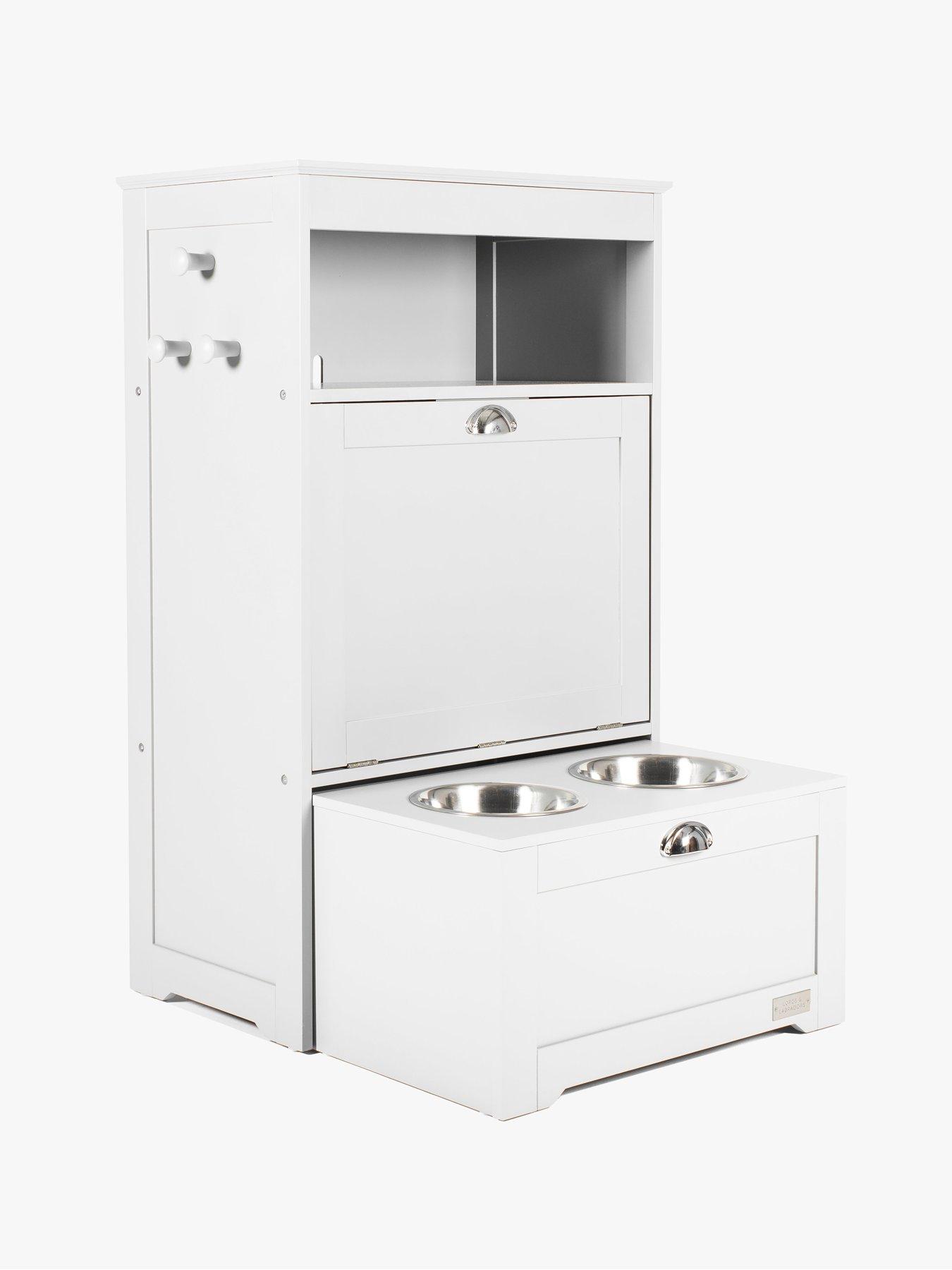 Image 3 of 5 of Lords and Labradors L&L Wooden Pet Feeding Station White