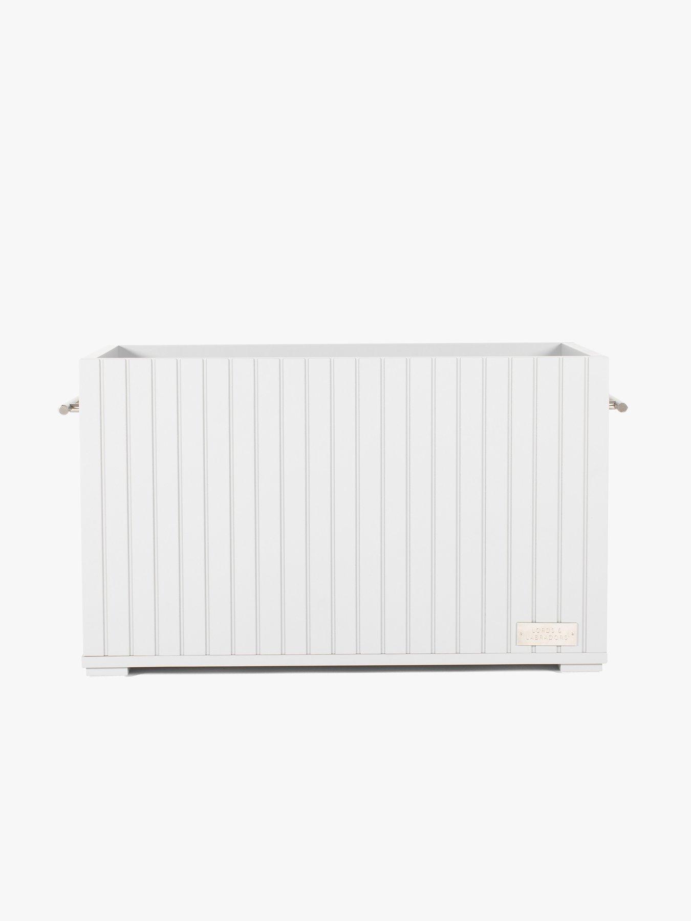 Image 3 of 6 of Lords and Labradors L&L Wooden Pet Feeder With Storage White