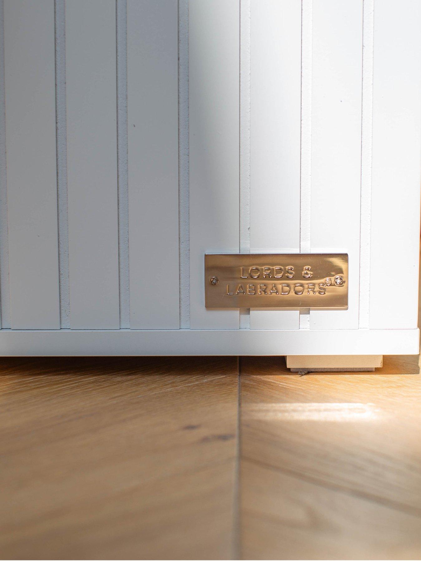 Image 6 of 6 of Lords and Labradors L&L Wooden Pet Feeder With Storage White