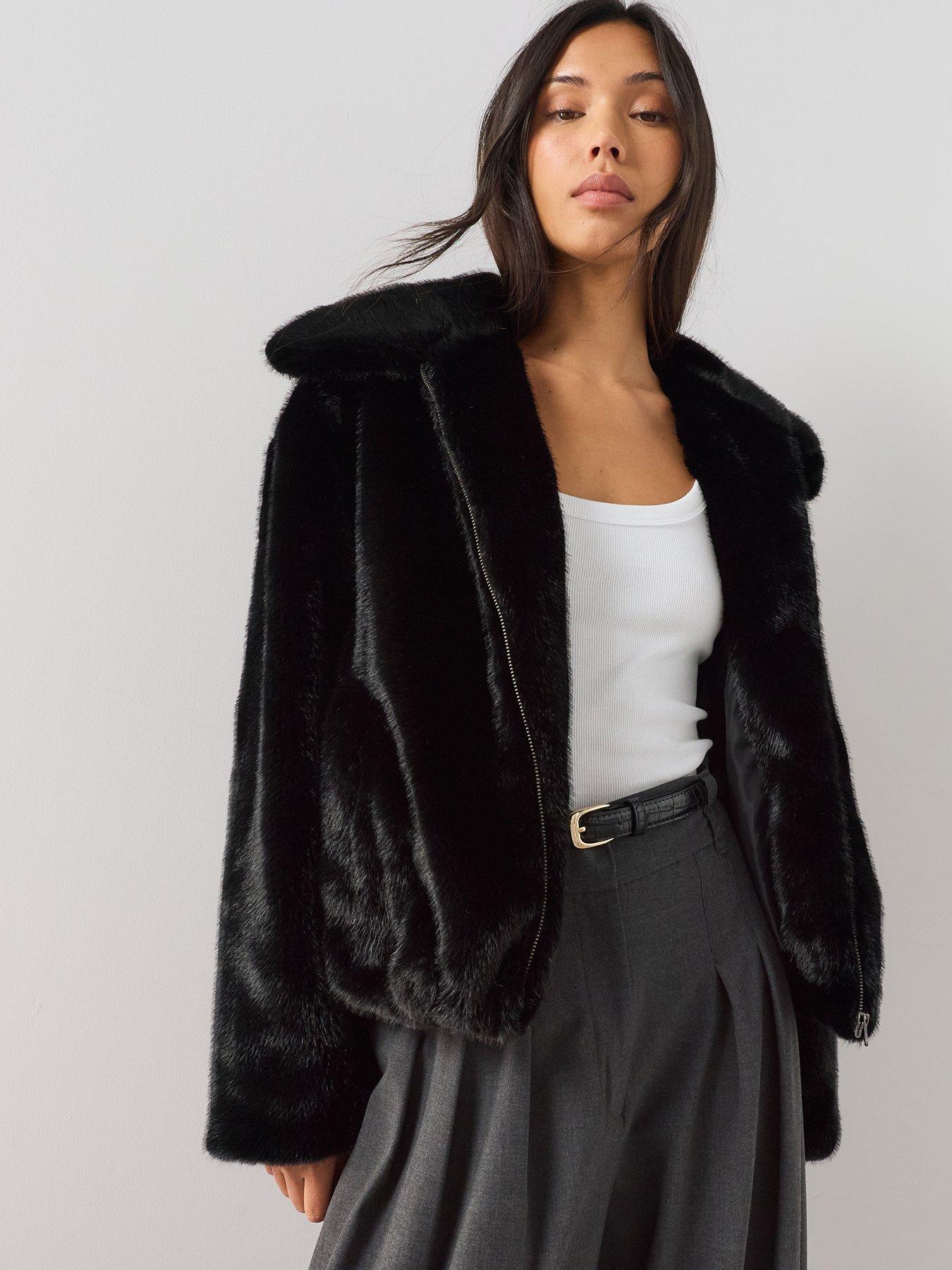 The Very Collection Zip Through Faux Fur Jacket