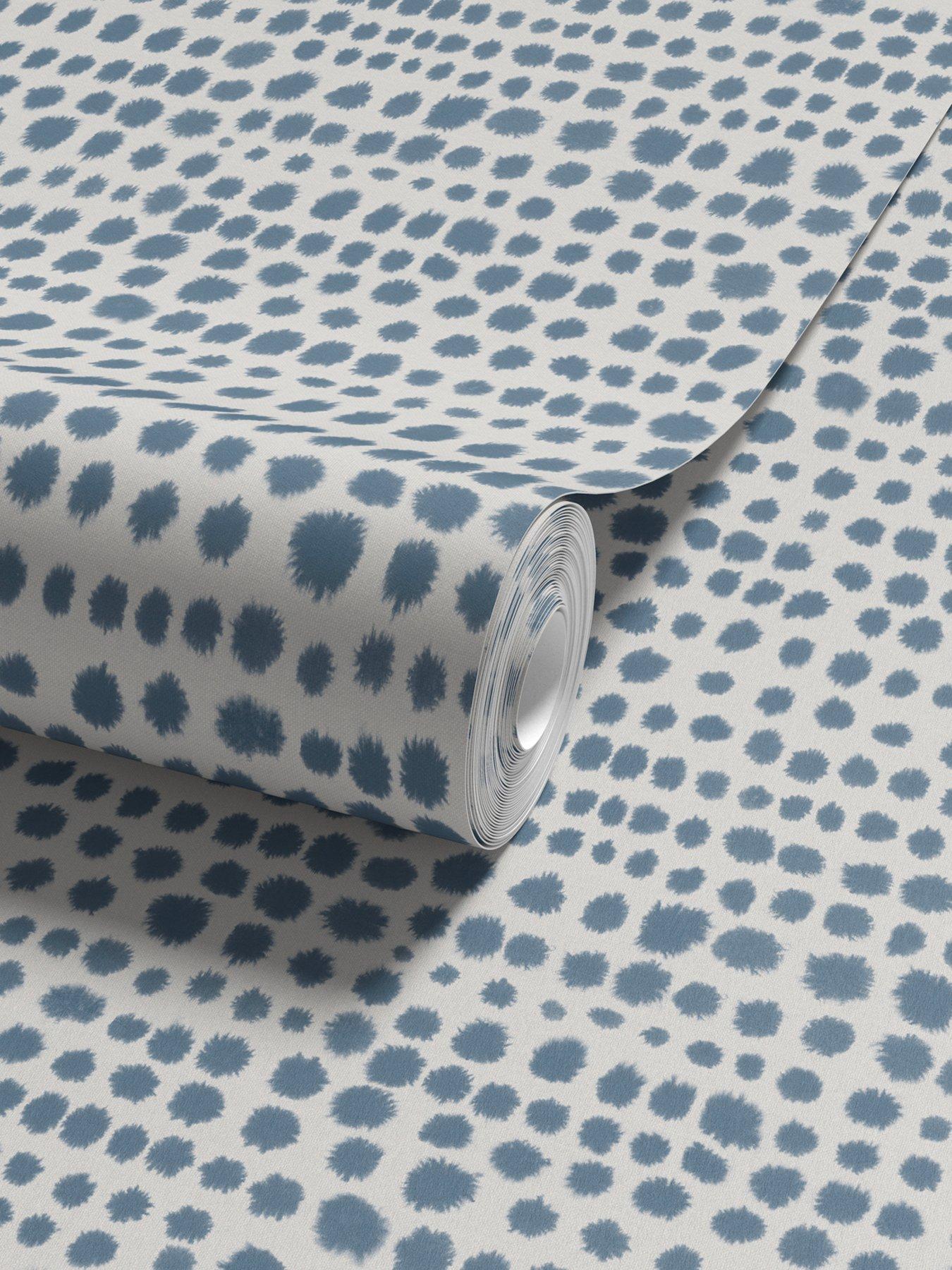 Image 3 of 4 of The Very Collection Tribal Dot Blue Wallpaper