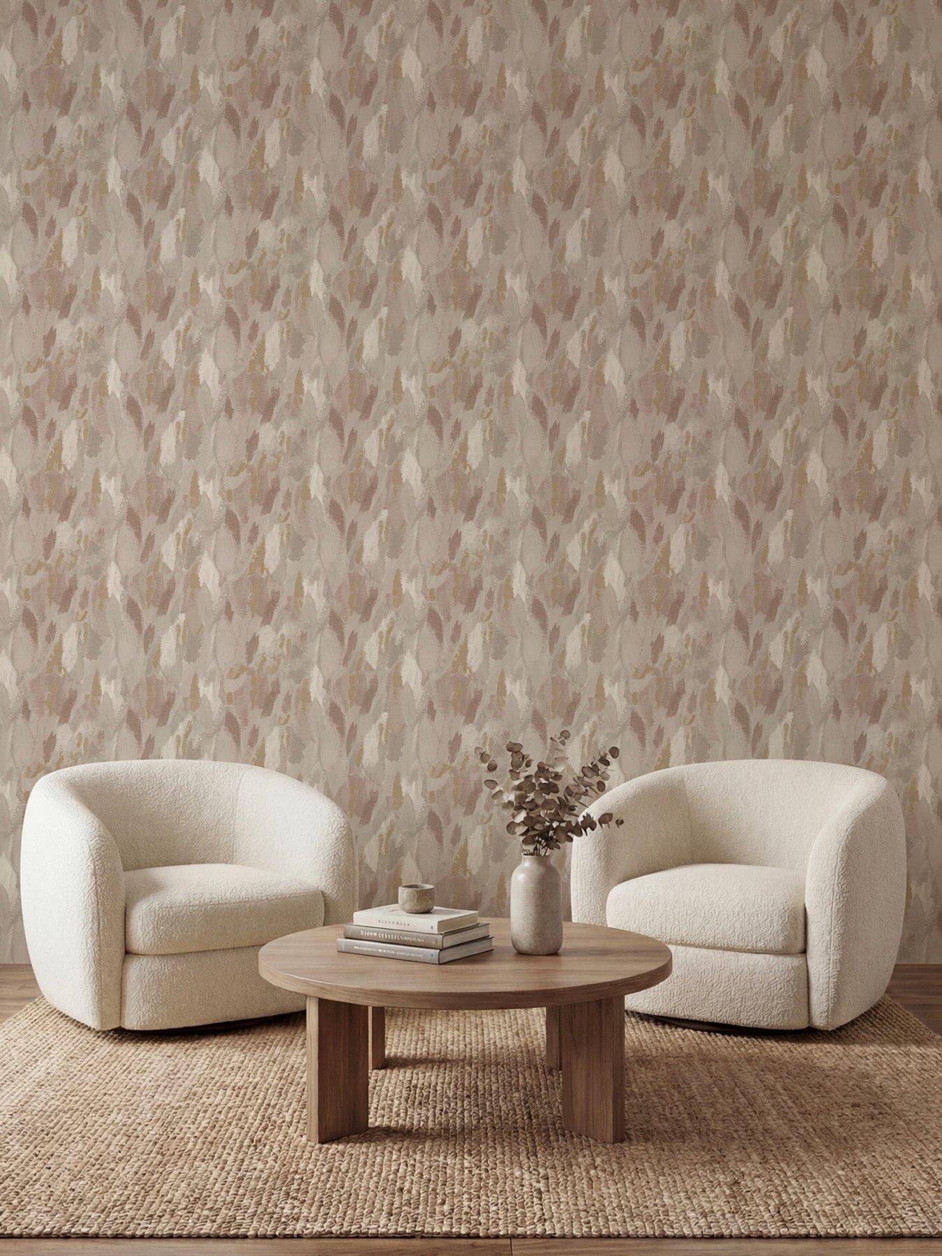 Image 4 of 4 of The Very Collection Painted Abstract Neutral Wallpaper