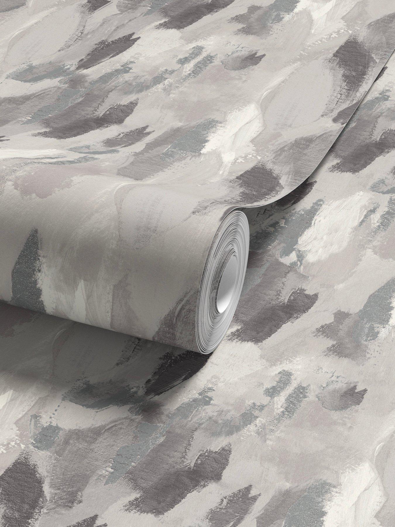 Image 3 of 4 of The Very Collection Painted Abstract Grey Wallpaper