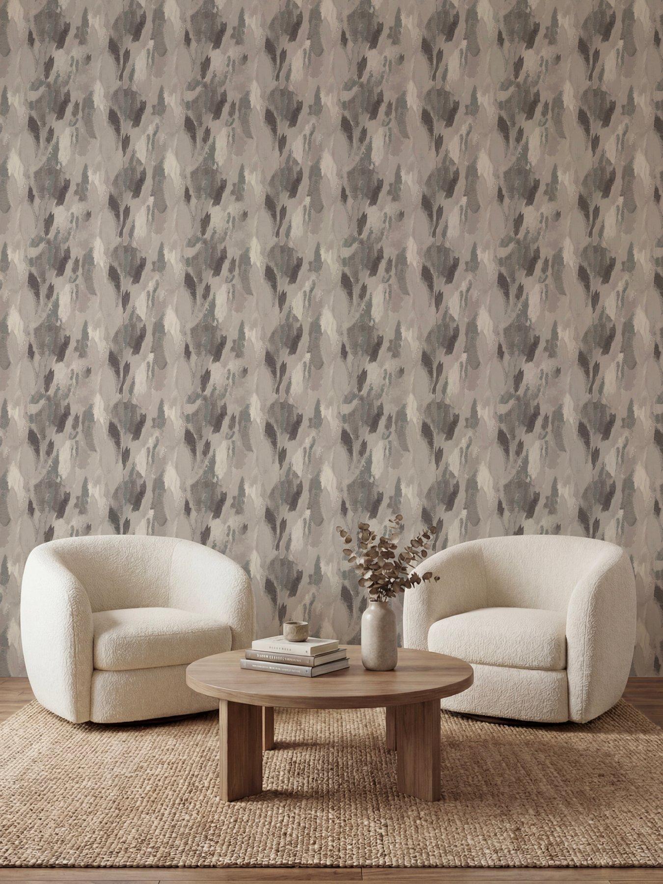 Image 4 of 4 of The Very Collection Painted Abstract Grey Wallpaper