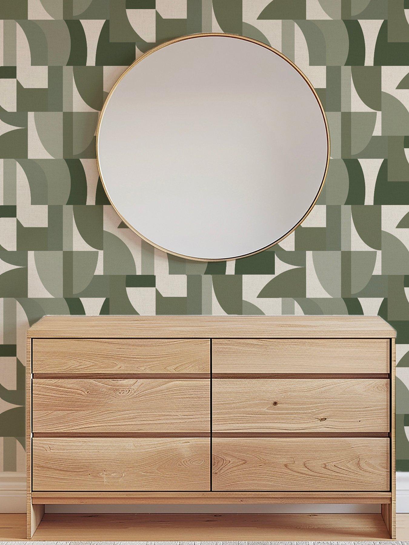 The Very Collection The Very Collection Modern Geo Green Wallpaper