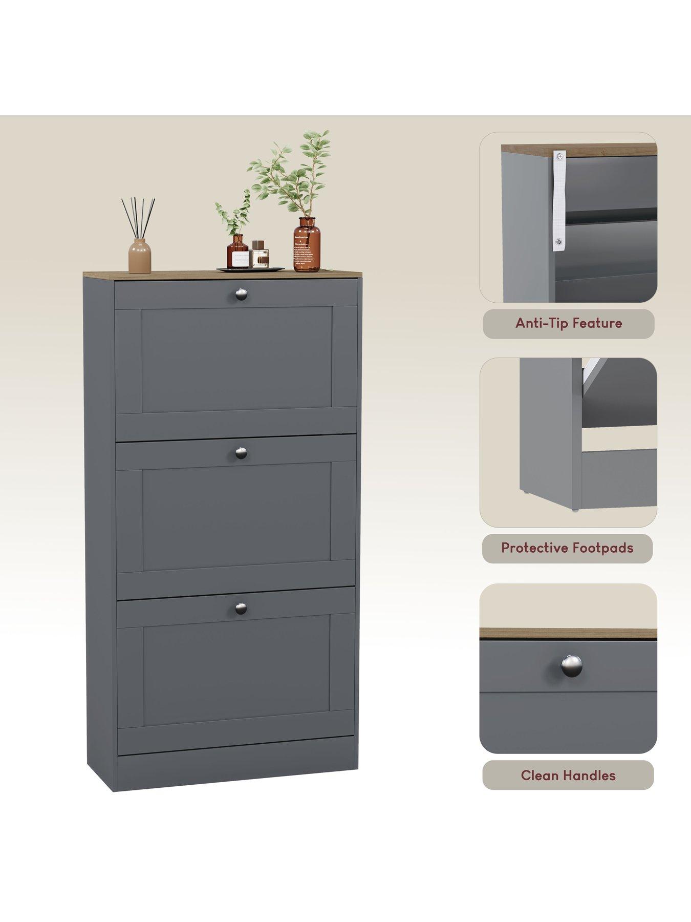 Image 4 of 7 of Vida Designs Altino 3 Drawer Shoe Cabinet