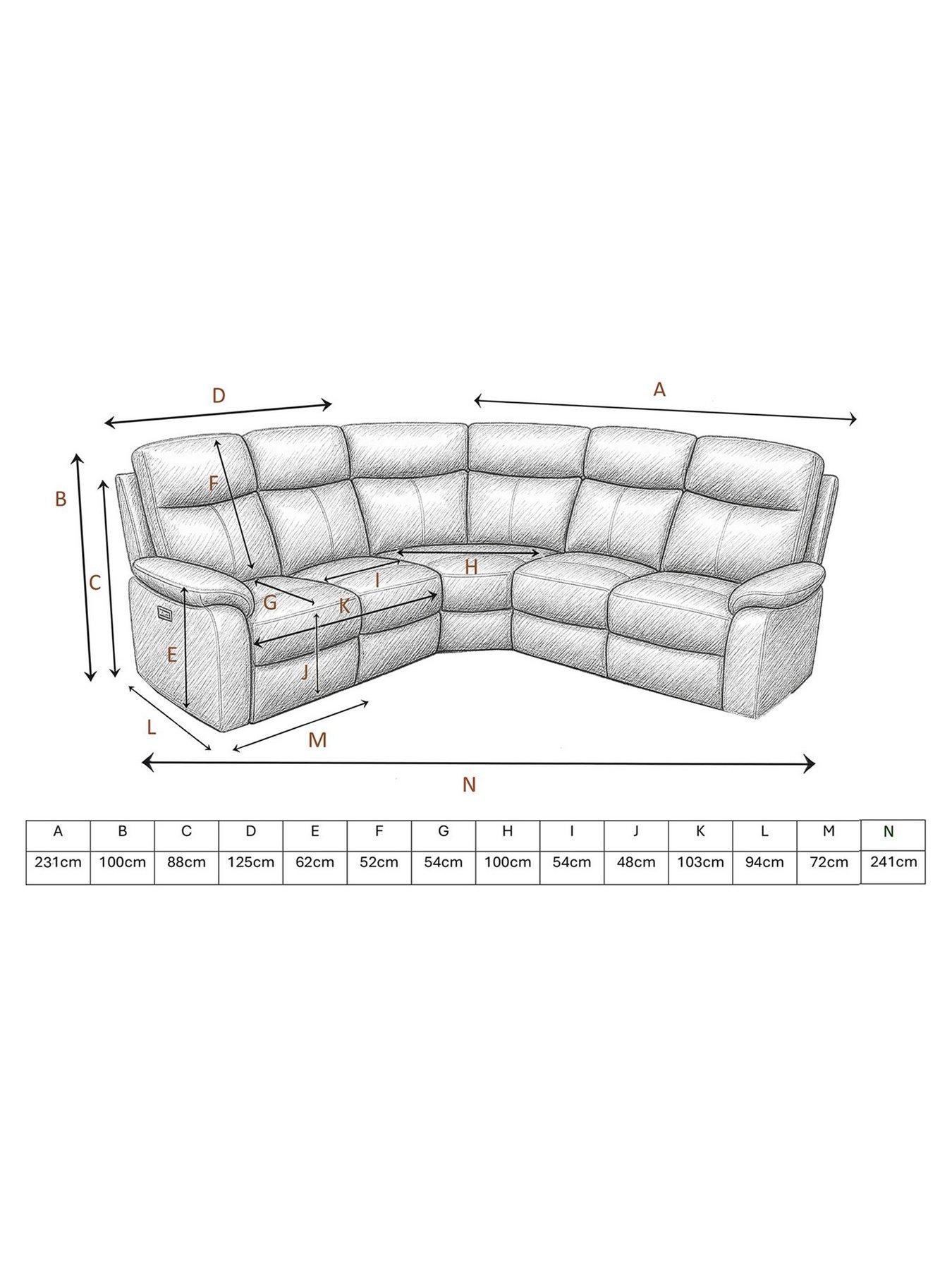 Image 6 of 6 of Aspire Kingsmere Leather Corner Recliner Sofa