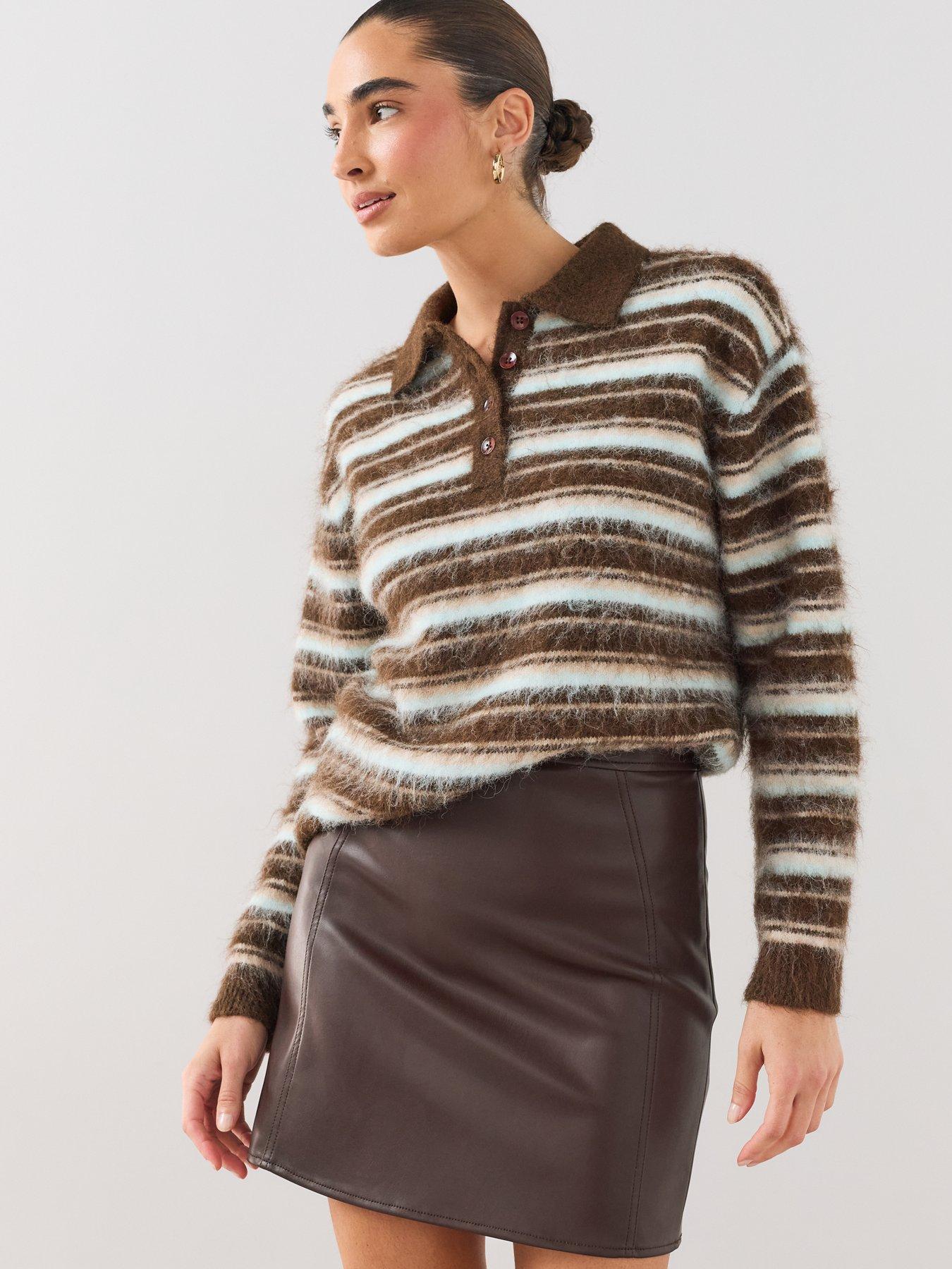 Image 5 of 7 of The Very Collection Pu Mini Skirt - Brown