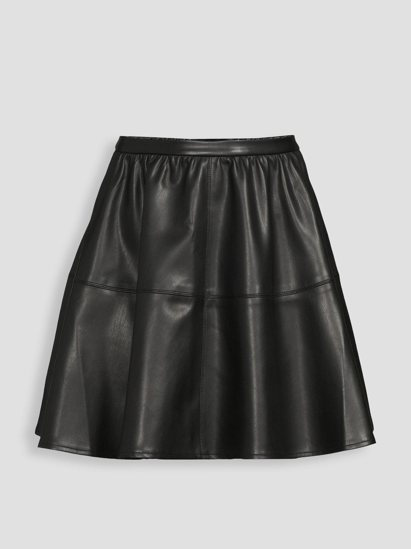Image 6 of 6 of The Very Collection Pu Skater Skirt - Black