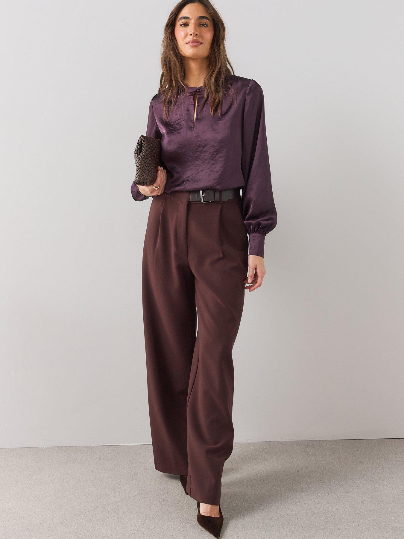 Image 3 of 6 of The Very Collection Key Hole Detail Satin Blouse