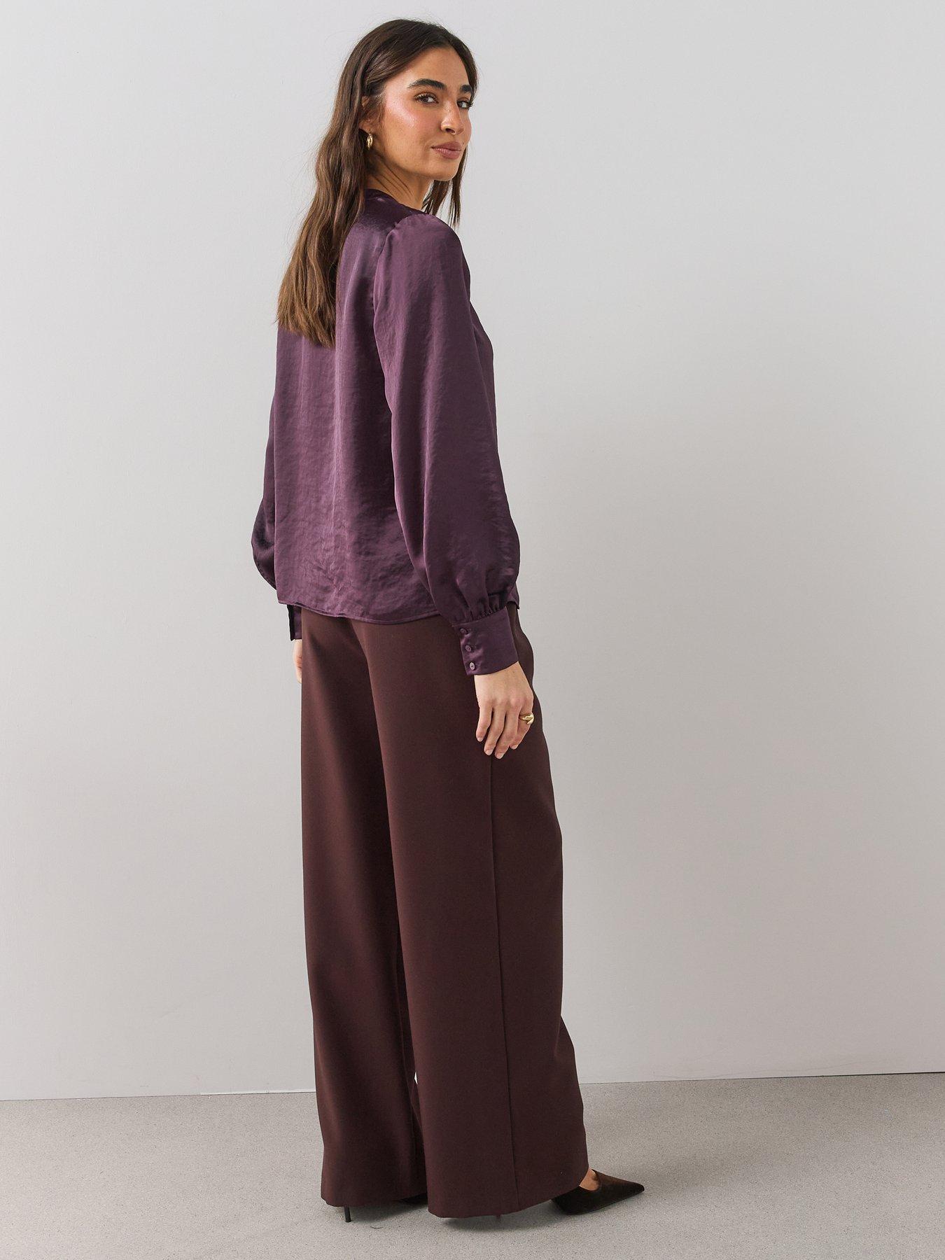 Image 5 of 6 of The Very Collection Key Hole Detail Satin Blouse