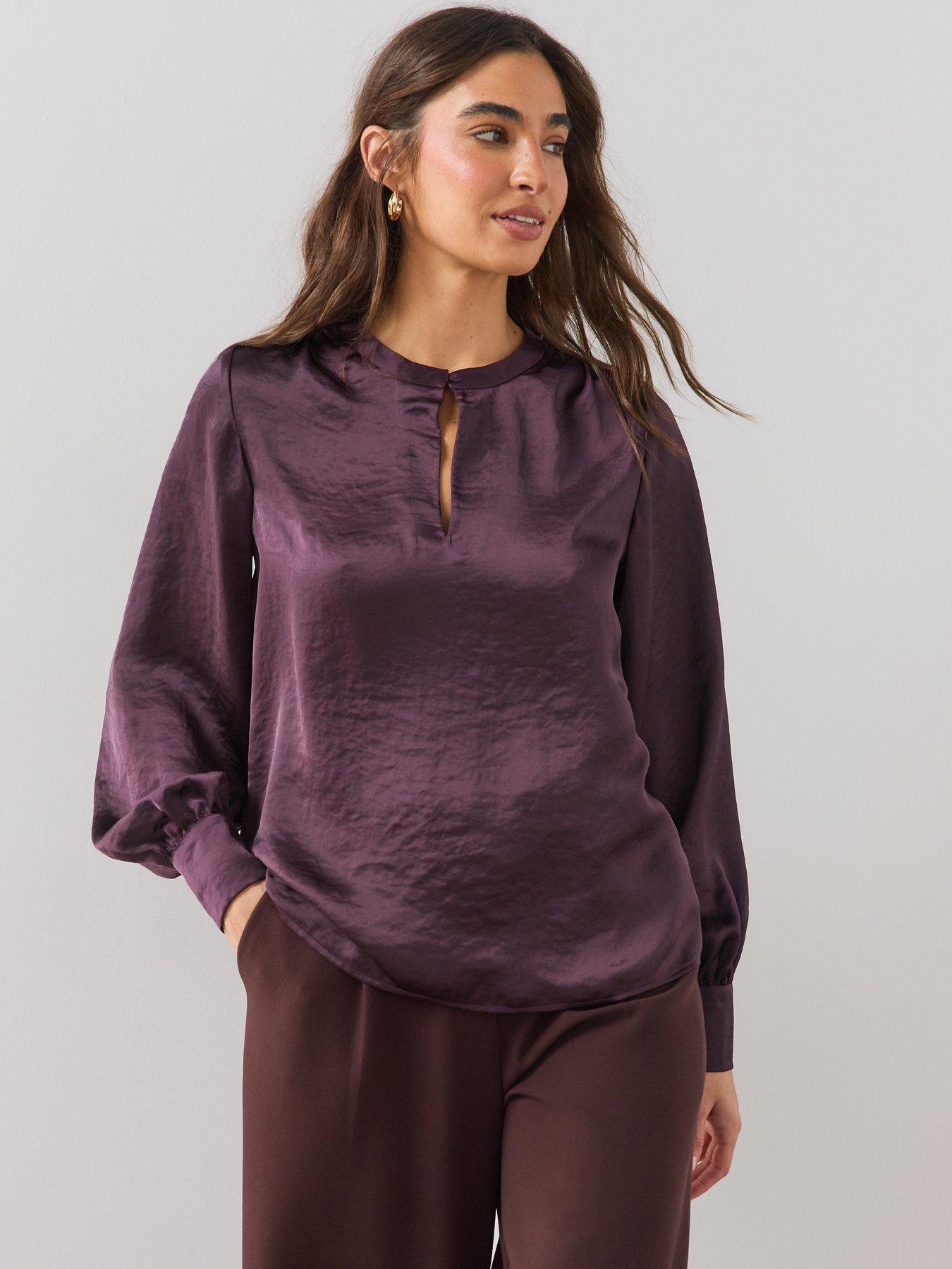 Image 6 of 6 of The Very Collection Key Hole Detail Satin Blouse