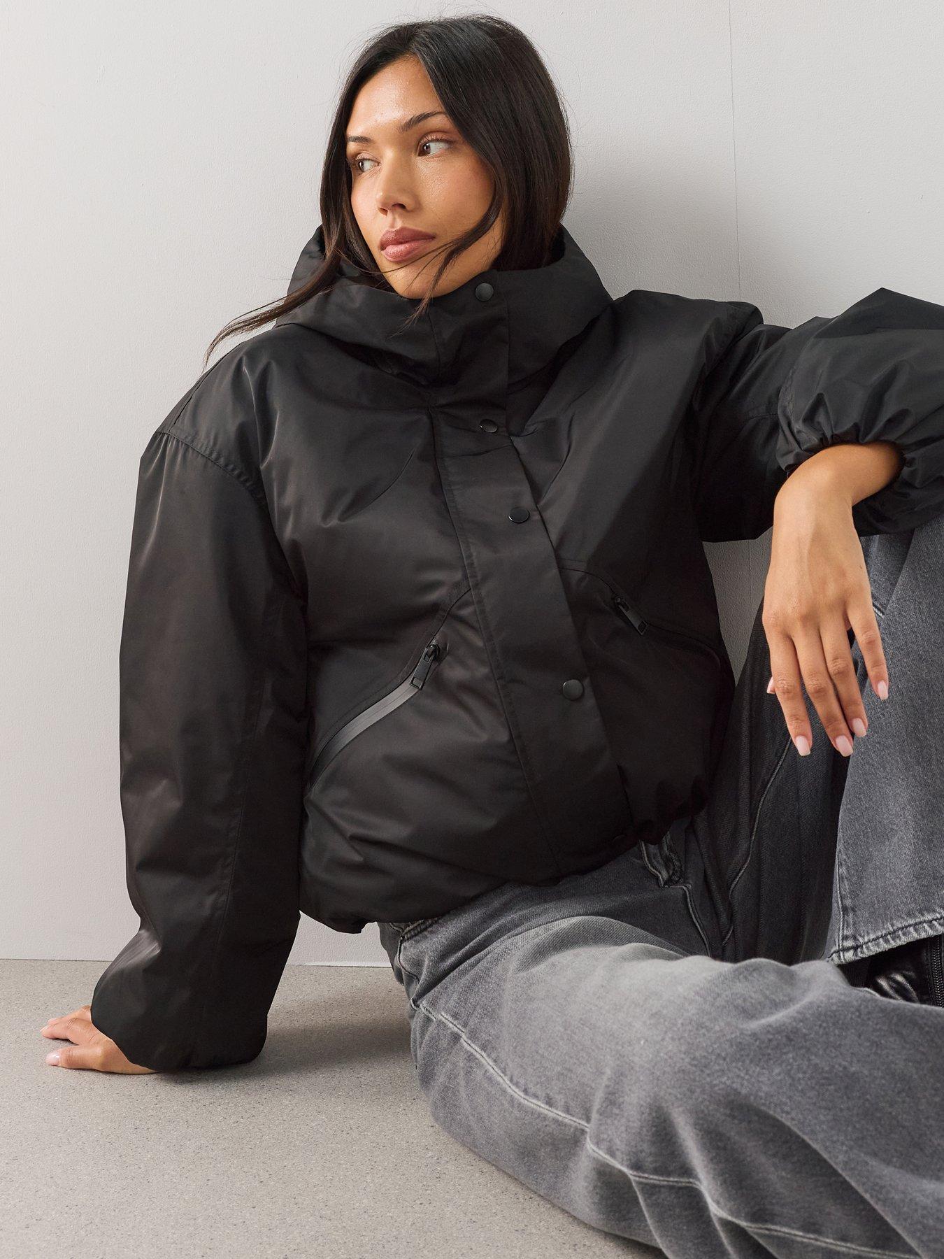 Image 1 of 7 of The Very Collection Leopard Print Padded Coat With Detachable Scarf Hood