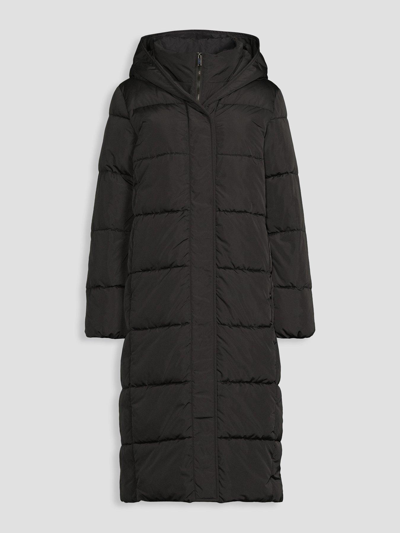Image 7 of 7 of The Very Collection Double Layer Long Padded Coat - Black
