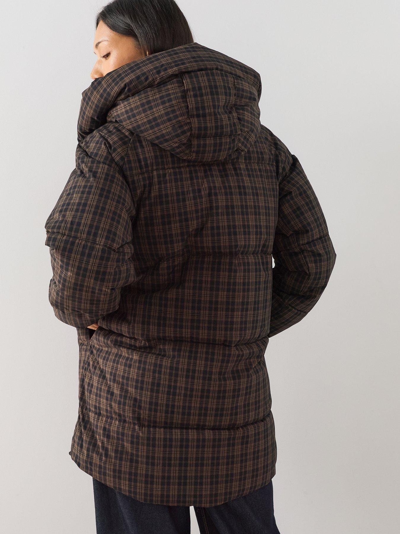Image 2 of 7 of The Very Collection Mid Length Check Padded Coat