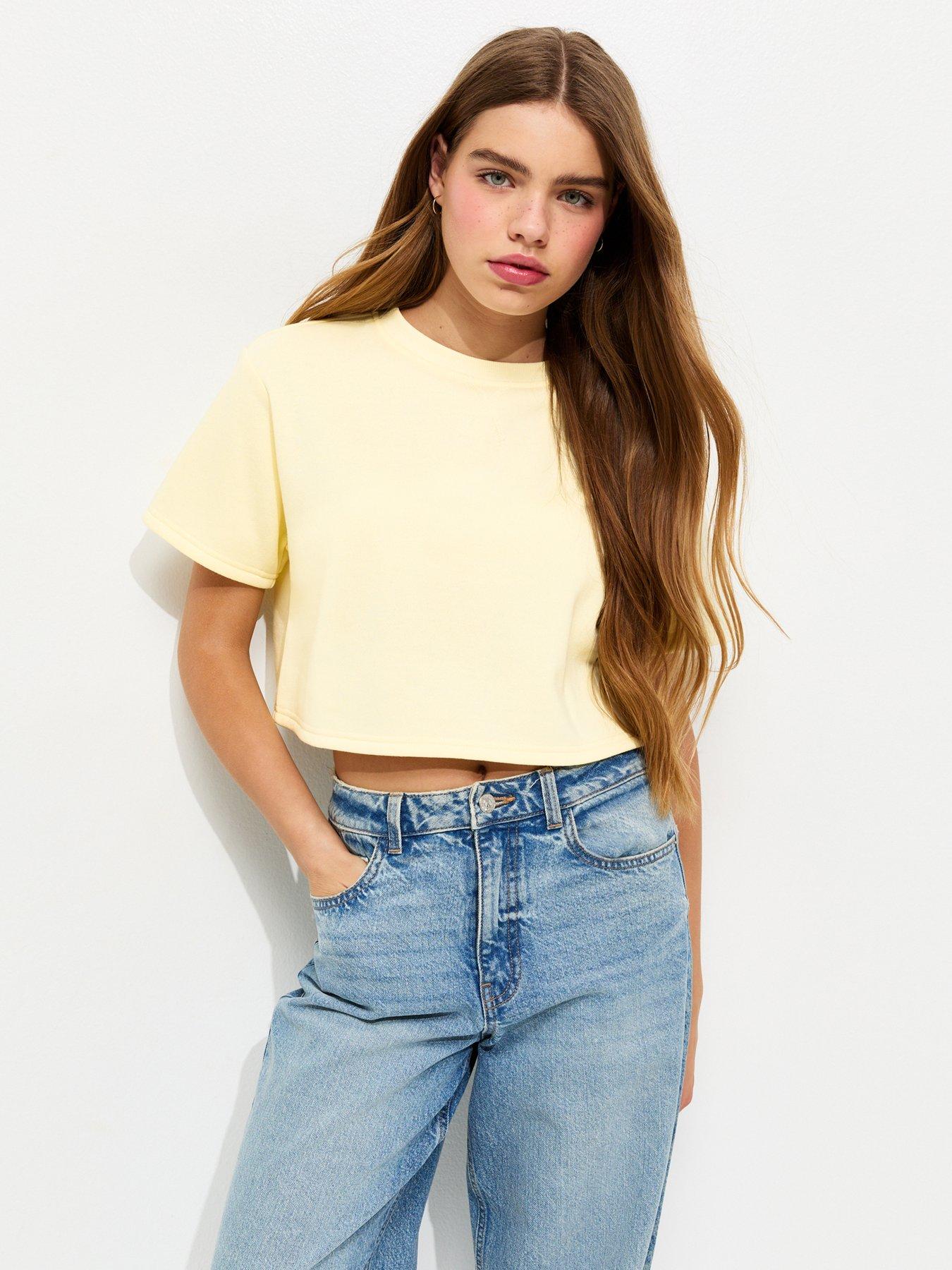 New Look 915 Short Sleeve Sweat Top - Light Yellow