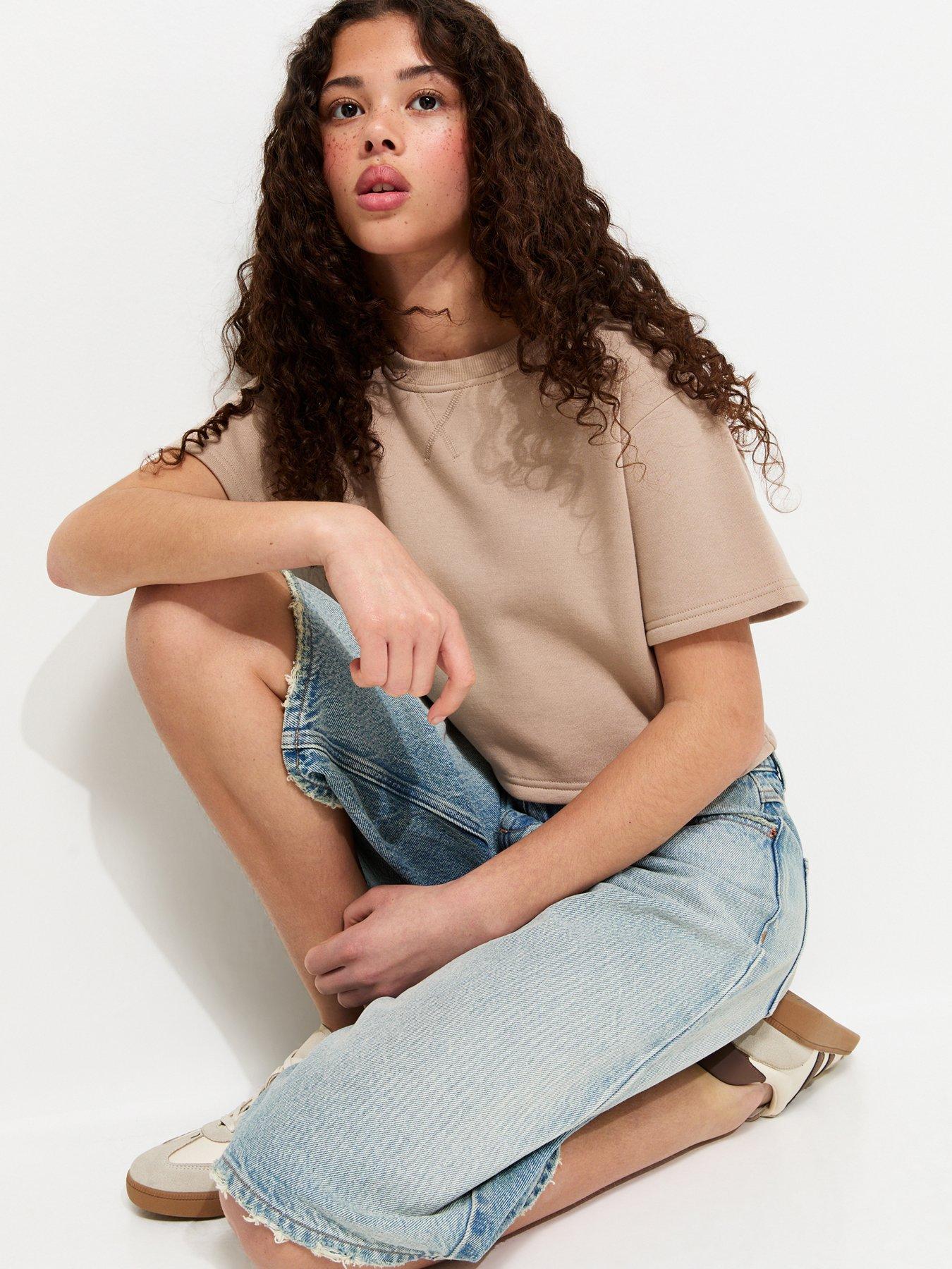 New Look 915 Short Sleeve Sweat Top - Beige