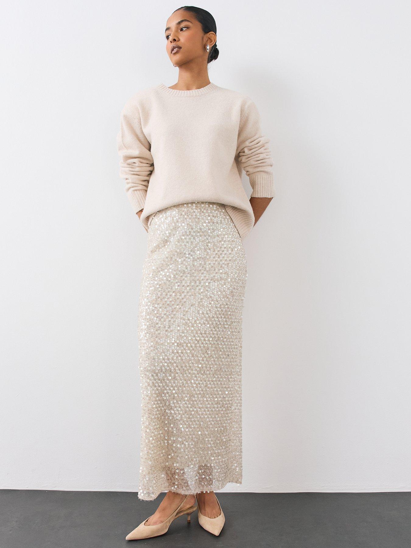 Image 3 of 7 of The Very Collection Premium Beaded Maxi Skirt
