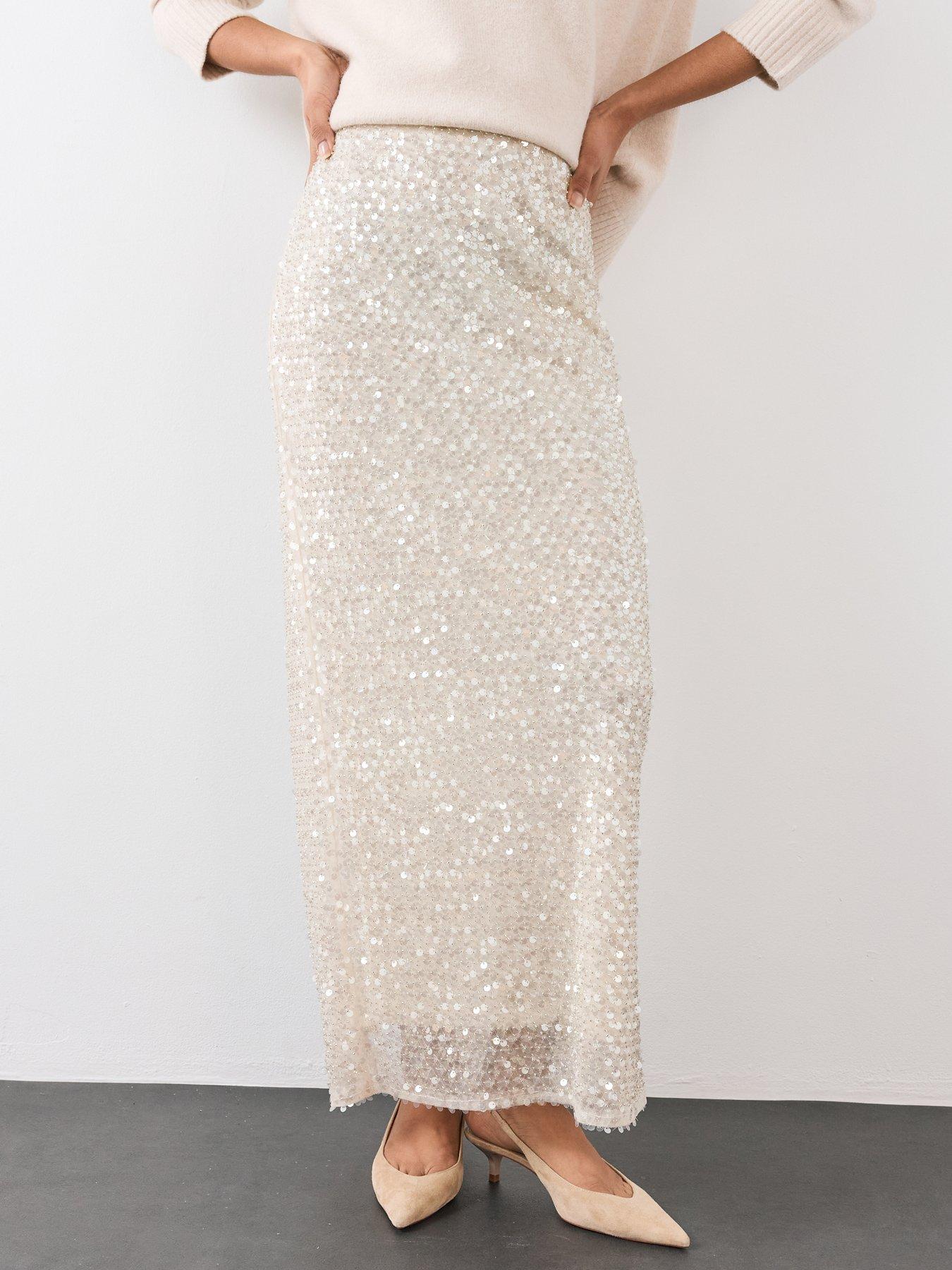 Image 5 of 7 of The Very Collection Premium Beaded Maxi Skirt